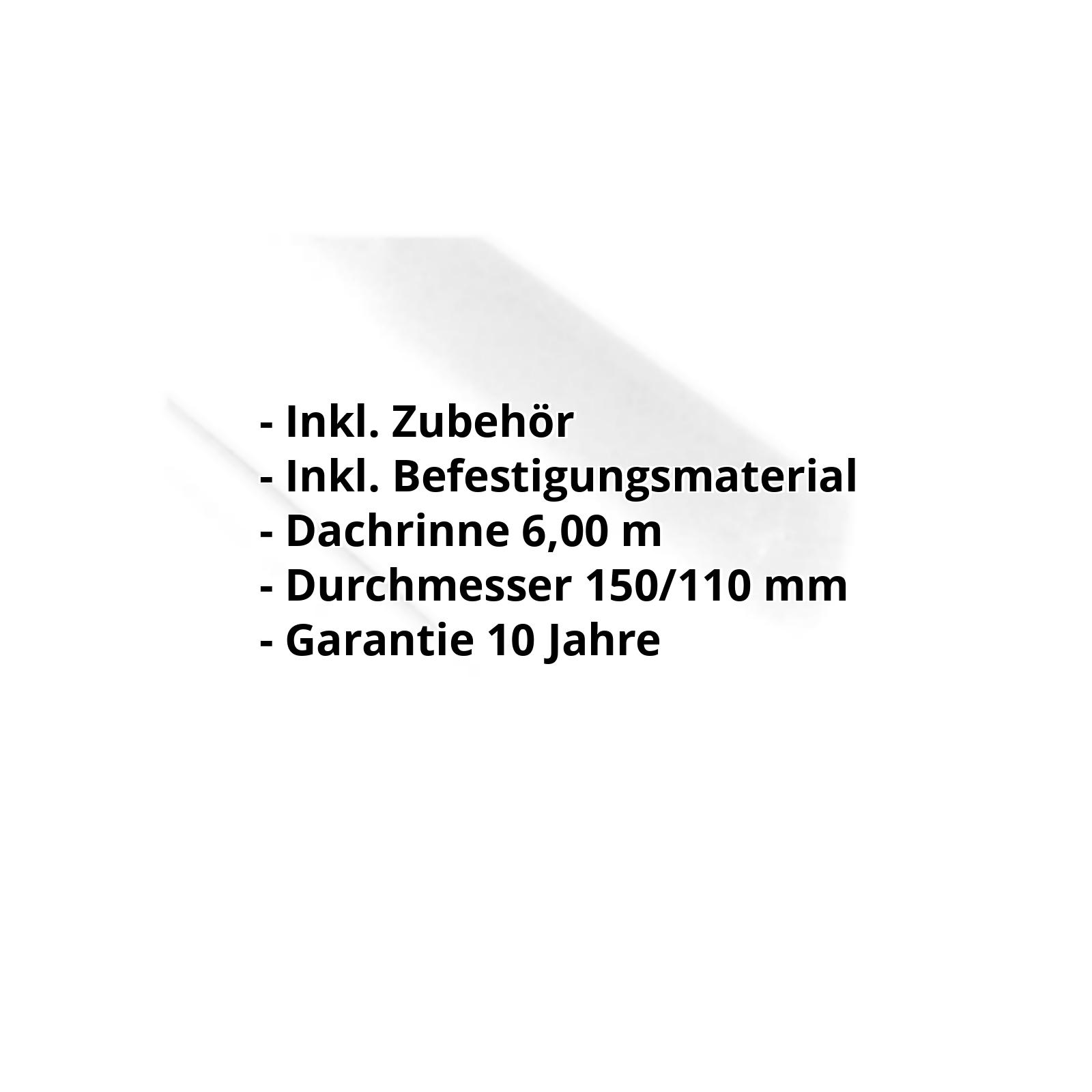 Kunststoff Dachrinnen Sparpaket 6 m | Ø 150/110 mm | Farbe Weiß #2