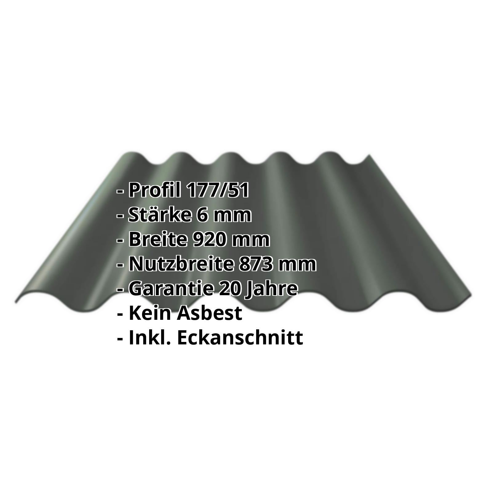 Faserzement Wellplatte Europa Profil 5 | Flaschengrün | 1250 mm #2