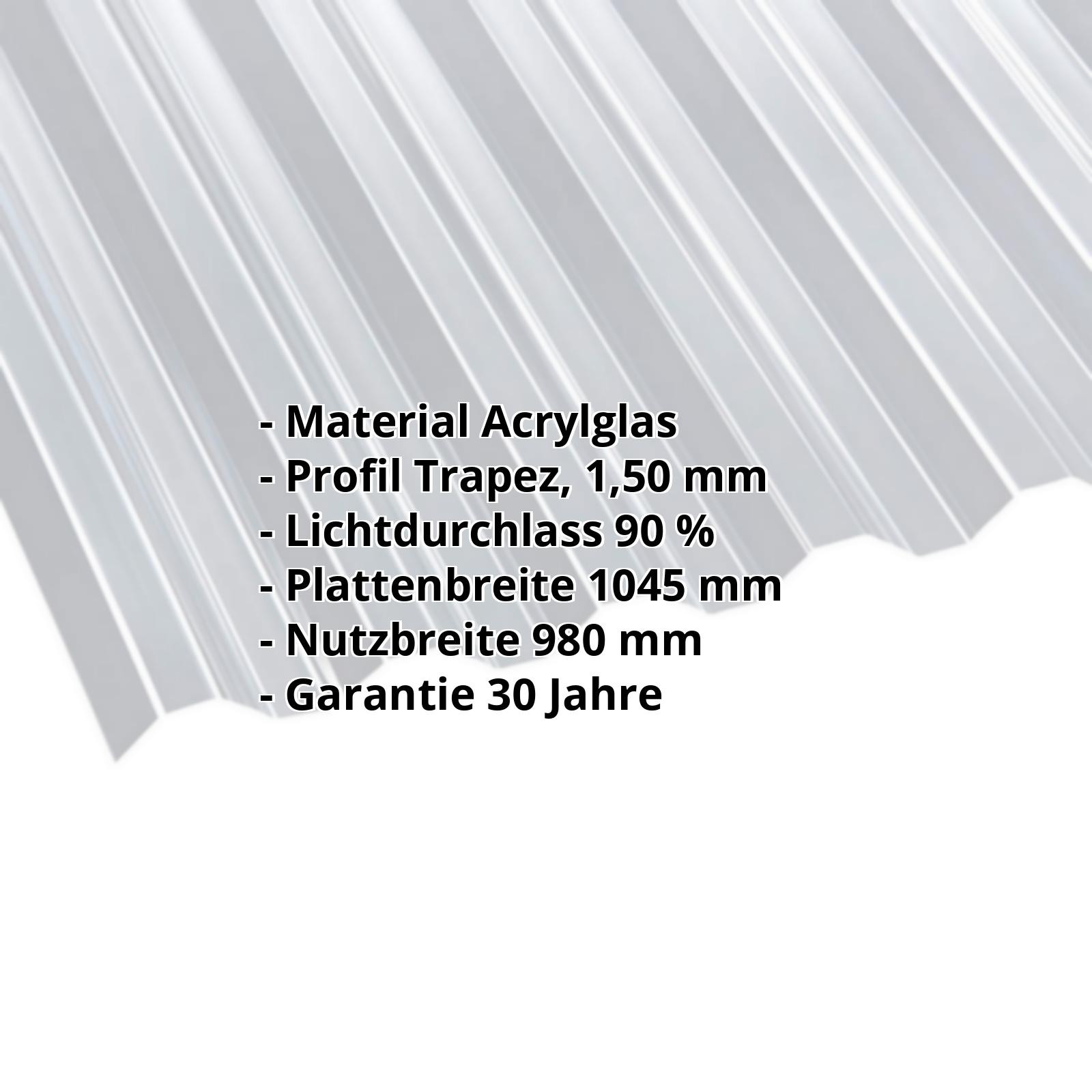 Acrylglas Spundwandplatte | 76/18 | 1,50 mm | Klar | 2000 mm #2