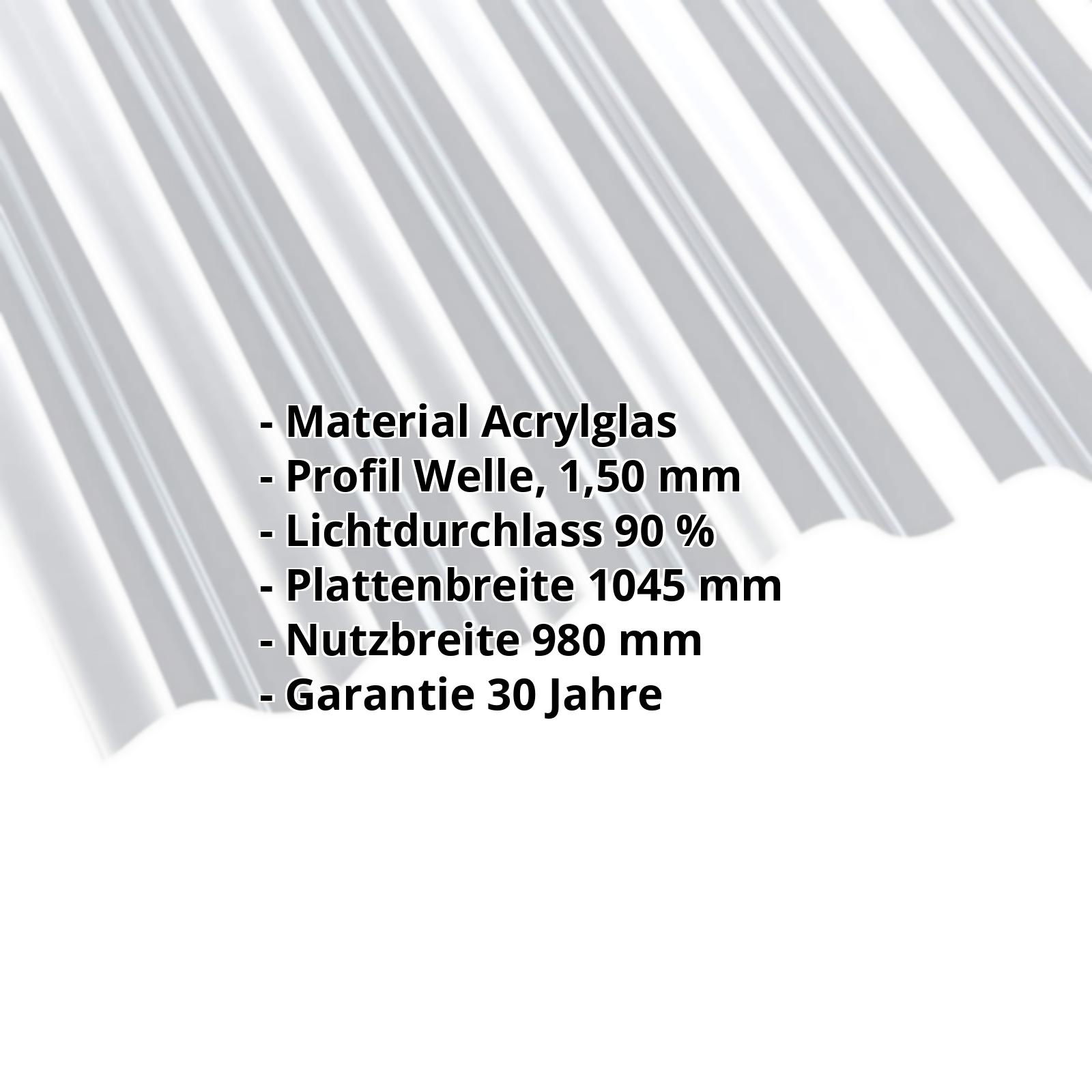 Acrylglas Wellplatte | 76/18 | 1,50 mm | Klar | 2000 mm #2