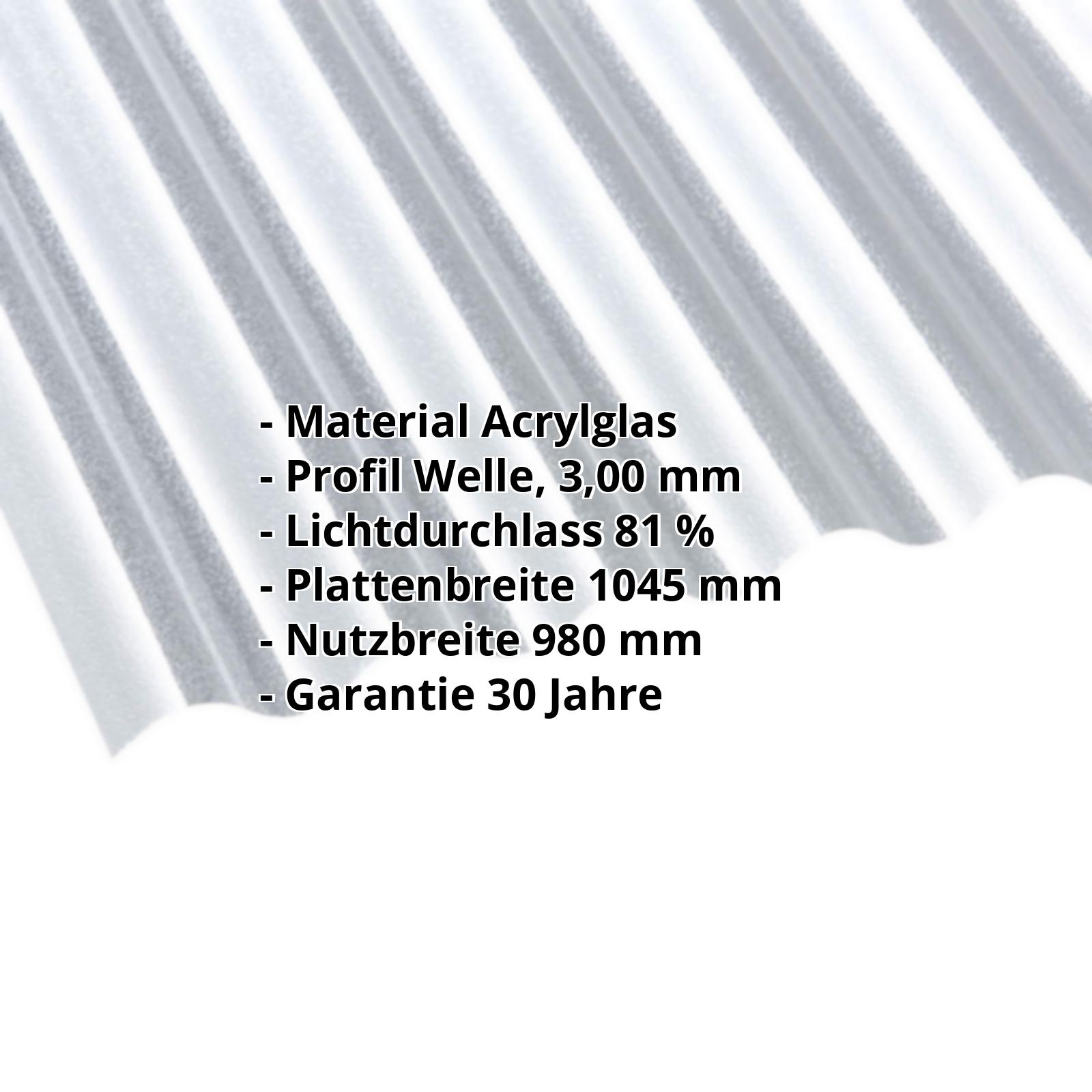 Acrylglas Wellplatte | 76/18 | 3,00 mm | Klar | C-Struktur | 2000 mm #2