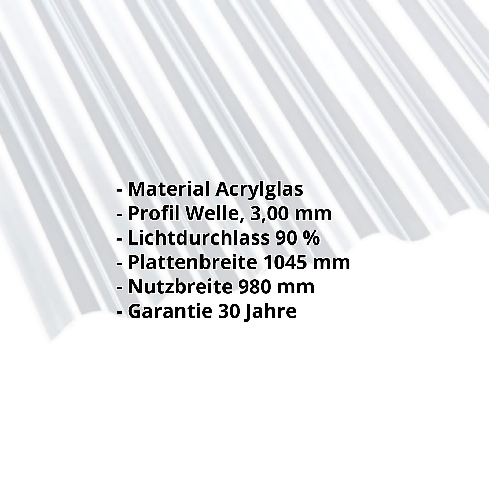 Acrylglas Wellplatte | 76/18 | 3,00 mm | Klar | 2000 mm #2