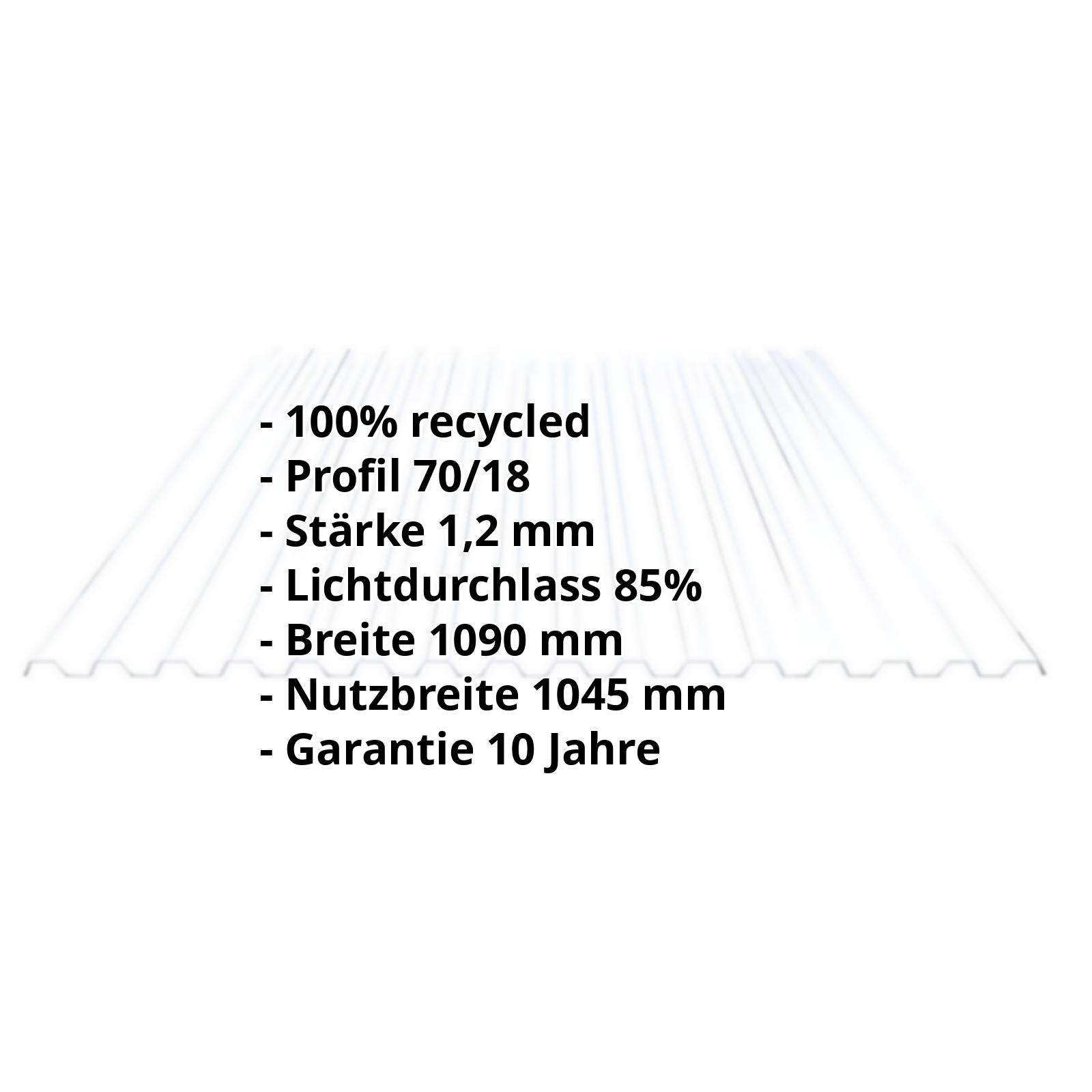 BIO LINE Spundwandplatte | 70/18 1,20 mm | Klar | 500 mm BIO LINE Spundwandplatte | 70/18 | 1,20 mm | Klar | 500 mm #2