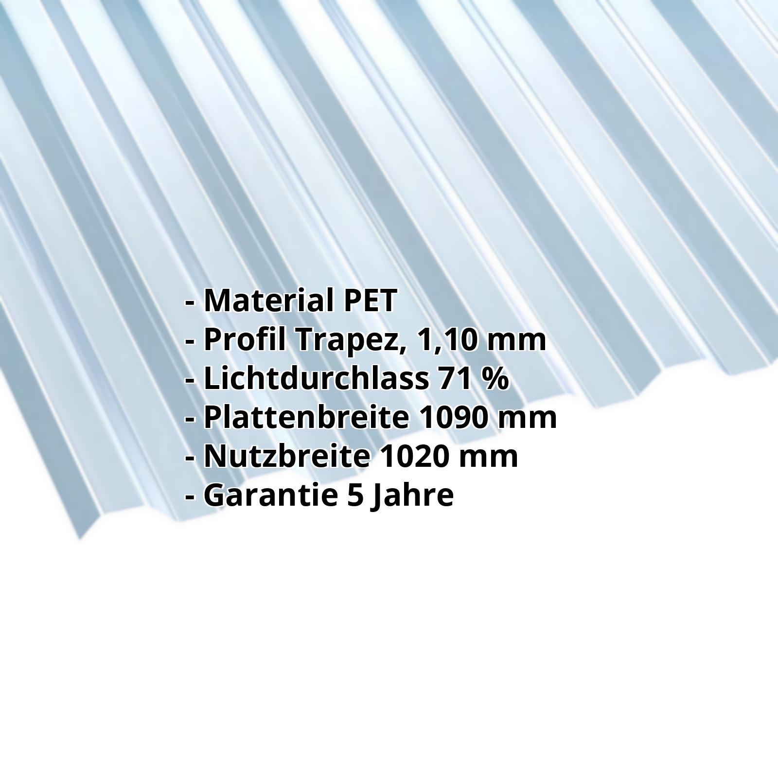 PET Spundwandplatte | 70/18 | 1,10 mm | Klarbläulich | 2000 mm #2