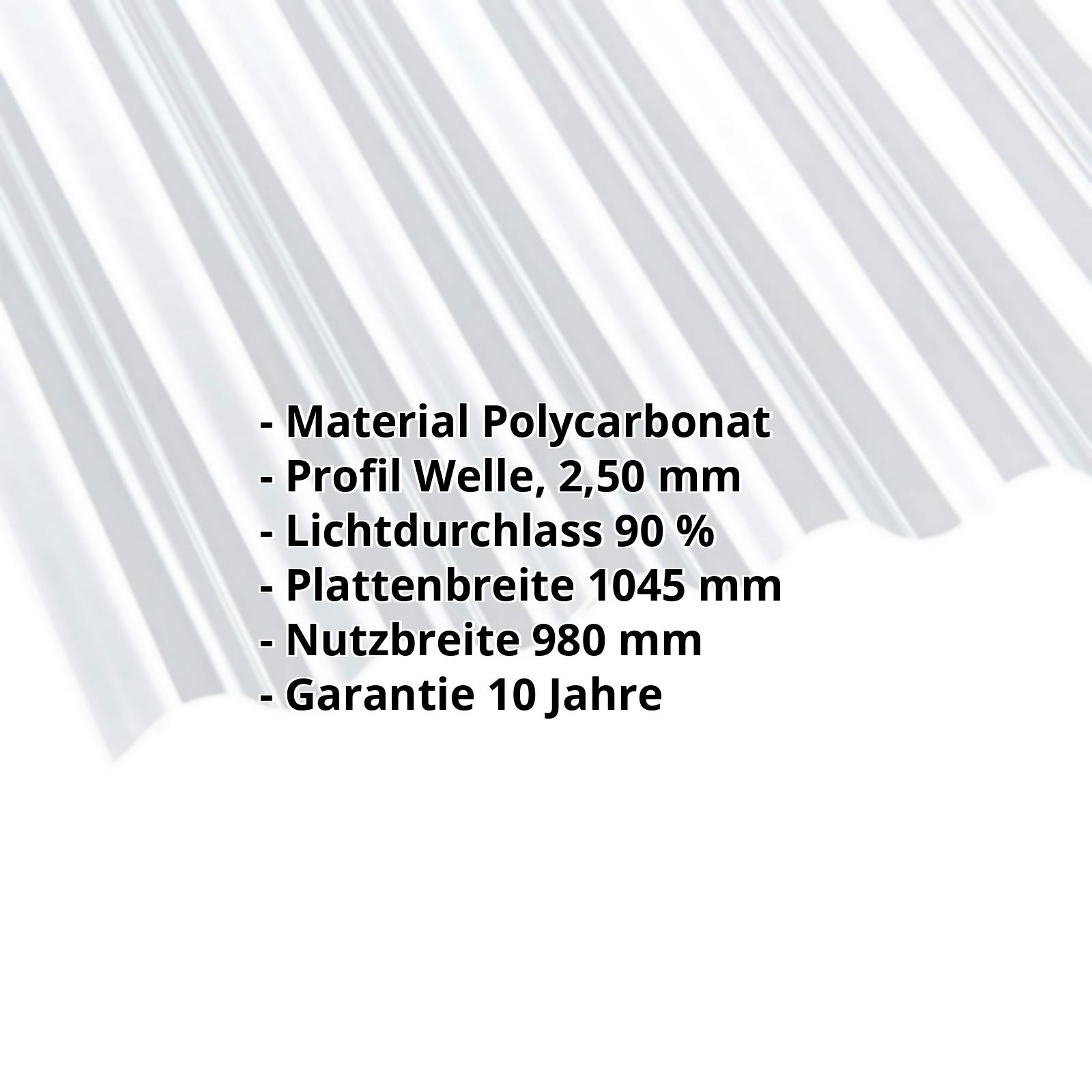 Polycarbonat Wellplatte | 76/18 | 2,50 mm | Klar | 2000 mm #2