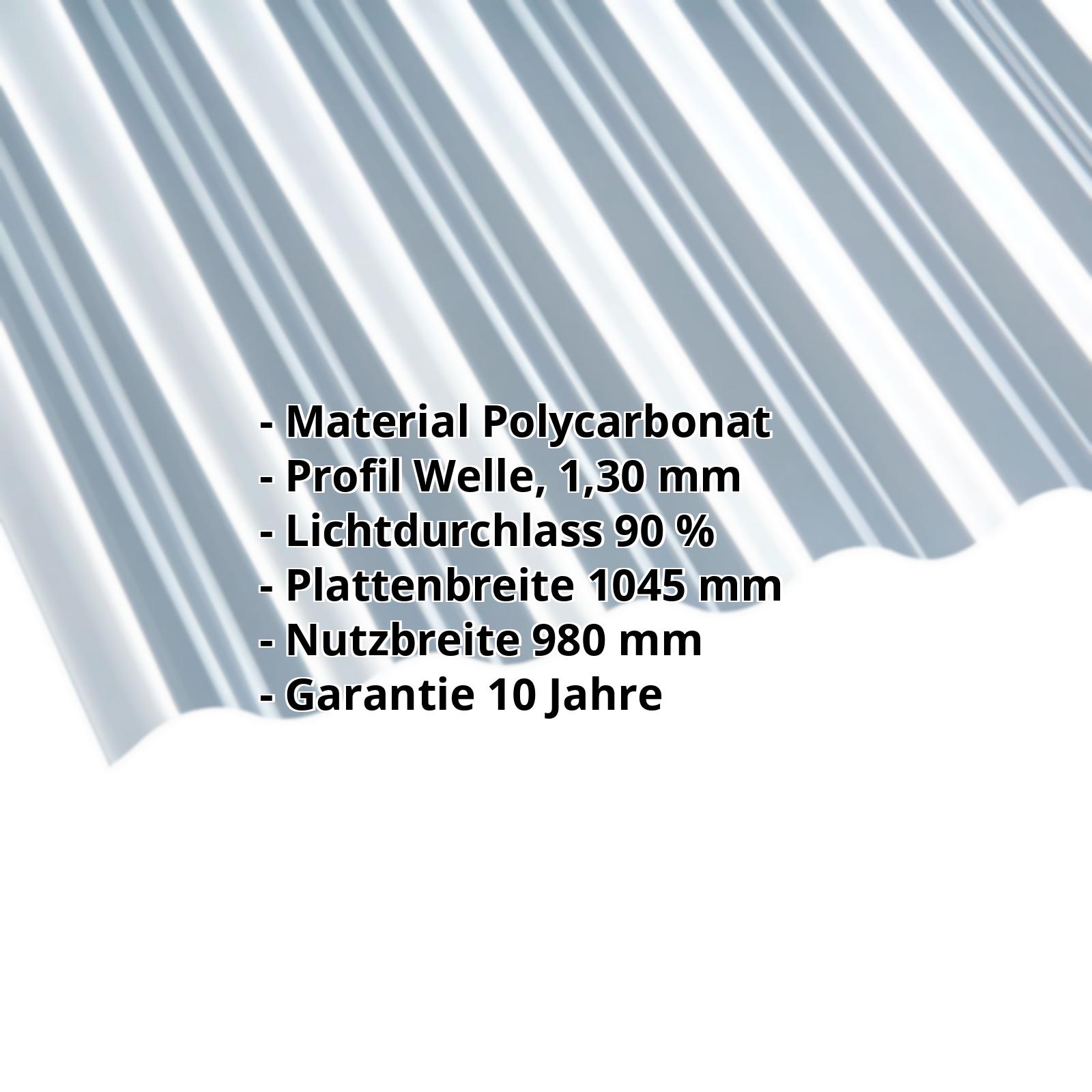 Polycarbonat Wellplatte | 76/18 | 1,30 mm | Klar | 2000 mm #2