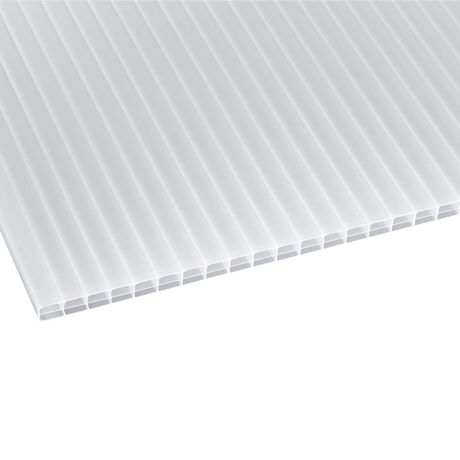 Polycarbonat Stegplatte | 16 mm | Breite 980 mm | Opal Weiß | 2000 mm