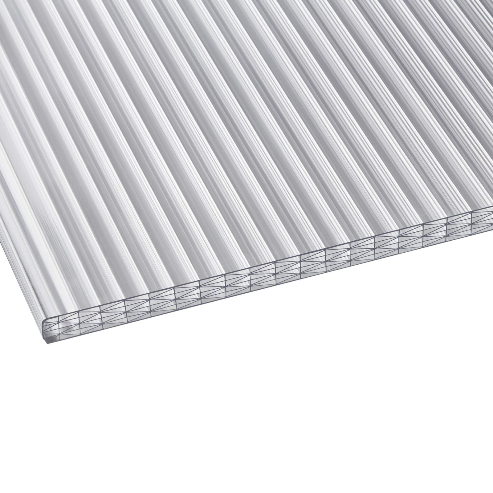 Polycarbonat Stegplatte | 25 mm | Breite 980 mm | Opal Weiß | Extra Stark und temperaturreduzierend | 2000 mm