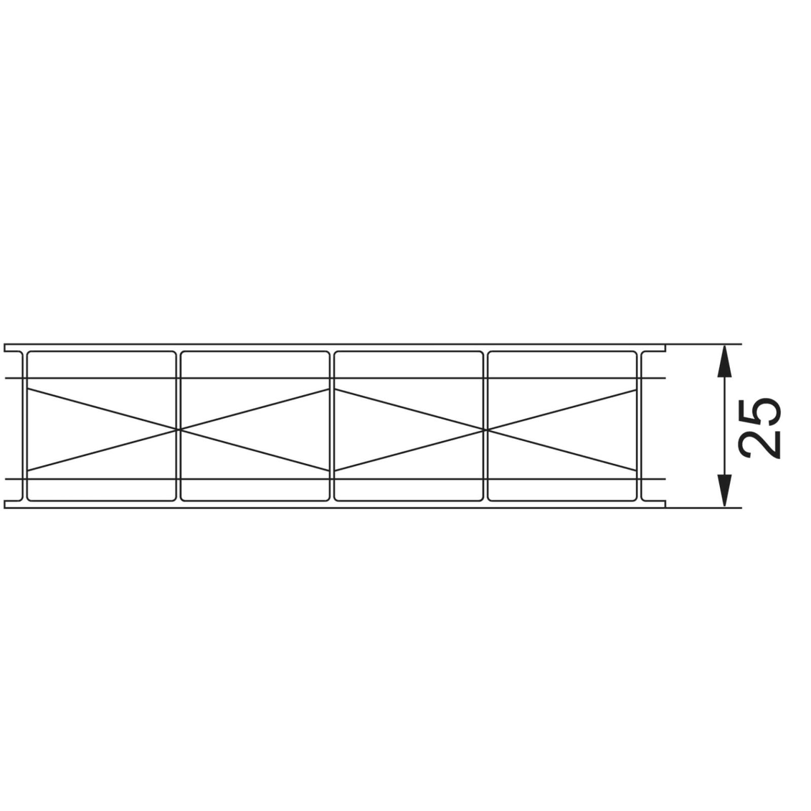 Polycarbonat Stegplatte | 25 mm | Breite 980 mm | Klar | Extra Stark | 2000 mm #7