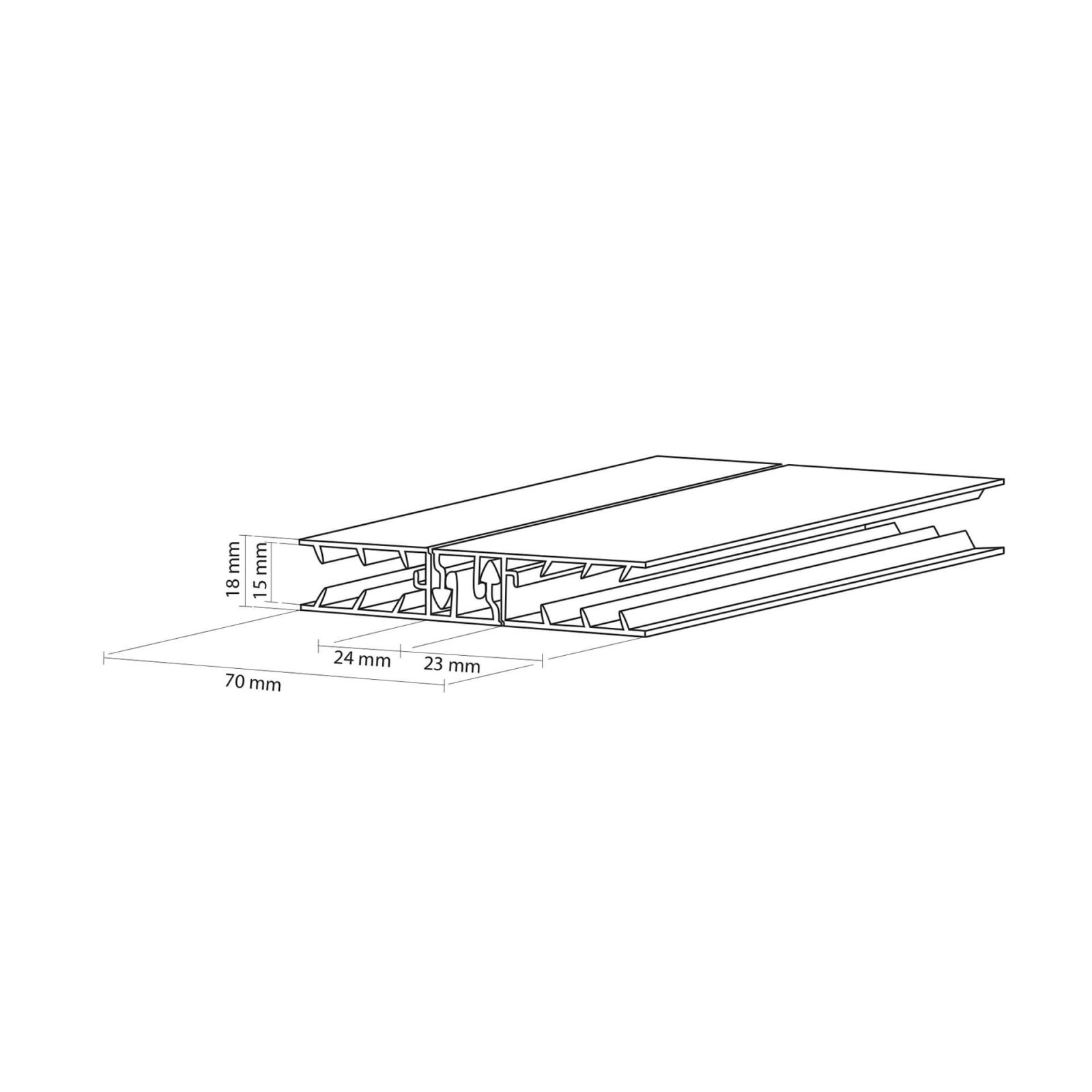 Zevener Sprosse | Mittelprofil | 10 mm | Kunststoff | Weiß | 2020 mm #3