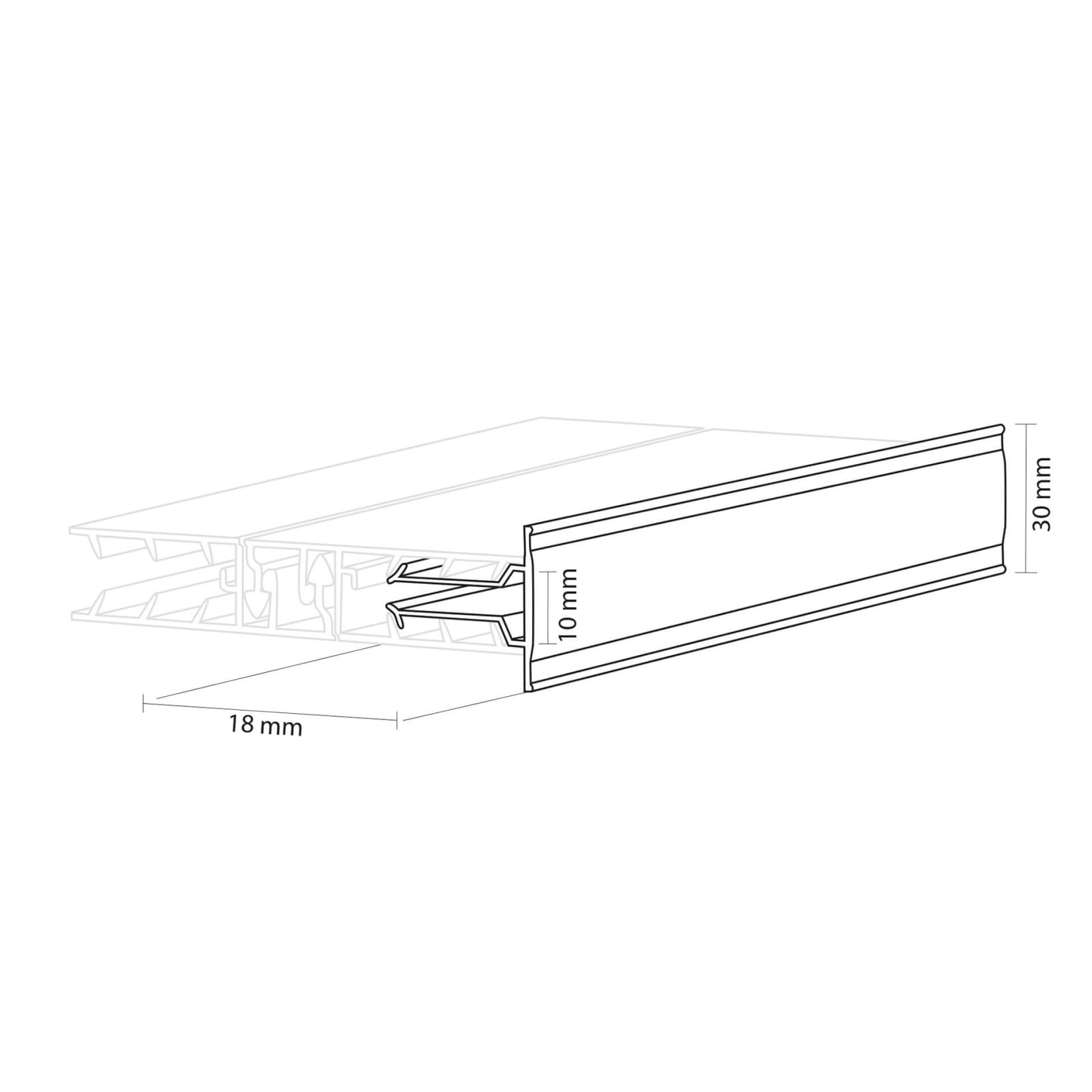 Zevener Sprosse | Randprofil | 10 mm | Kunststoff | Weiß | 2020 mm #4