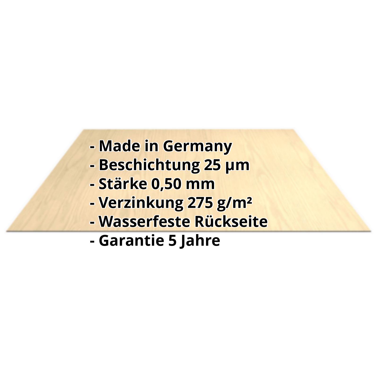 Flachblech | 35 µm Strukturpolyester | Stahl 0,50 mm | Holzoptik - Ahorn #2