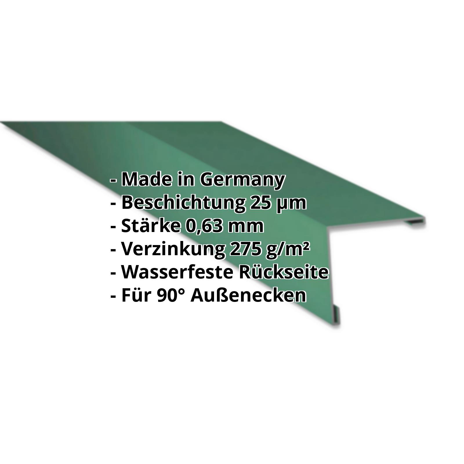 Außenecke | 25 µm Polyester | 115 x 115 mm | Stahl 0,63 mm | 6020 - Chromoxidgrün #2