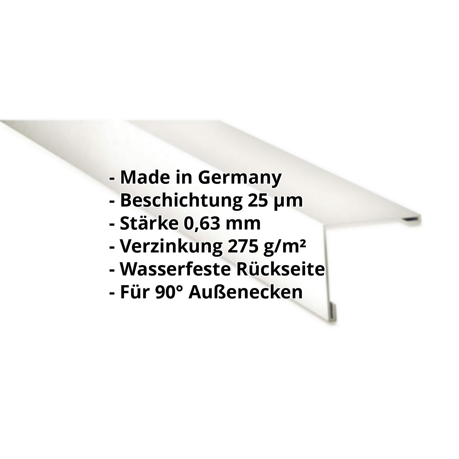 Außenecke | 25 µm Polyester | 115 x 115 mm | Stahl 0,63 mm | 9010 - Reinweiß #2