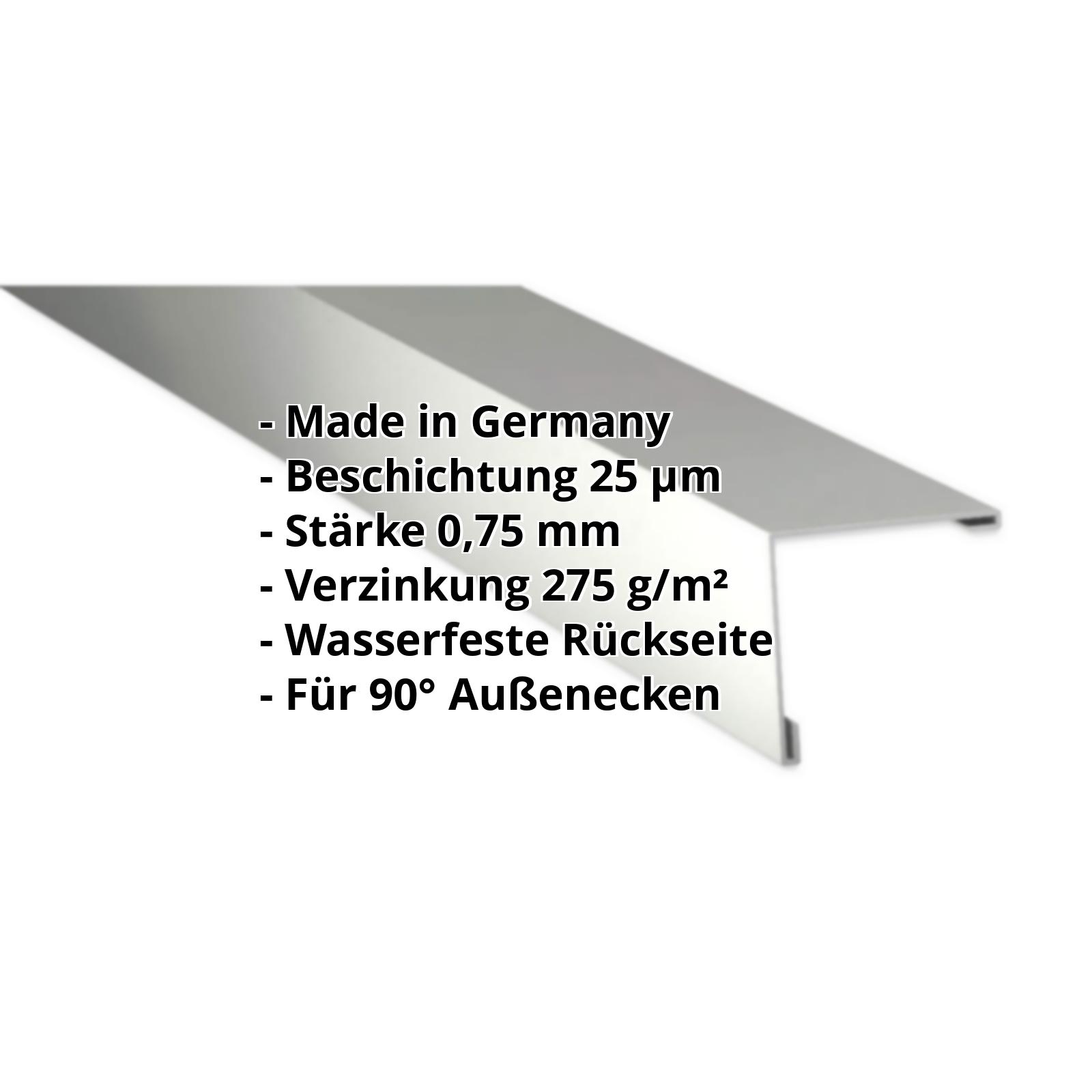 Außenecke | 25 µm Polyester | 115 x 115 mm | Stahl 0,75 mm | 9002 - Grauweiß #2