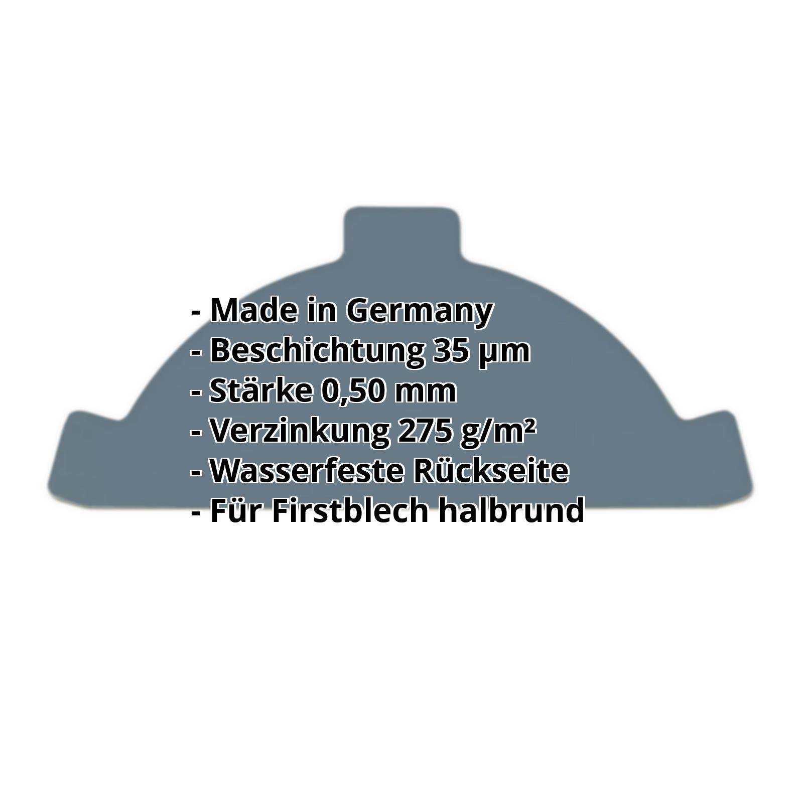 Firstblechendstück | 35 µm Mattpolyester | Stahl 0,50 mm | 23 - Dunkelgrau #2