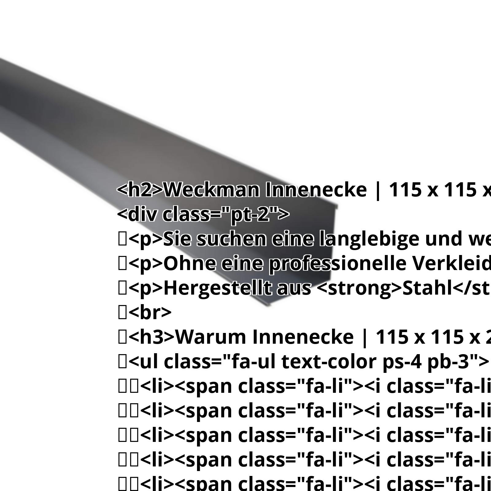 Innenecke | 115 x 115 x 2000 mm | Stahl 0,50 mm | 25 µm Polyester | 7016 - Anthrazitgrau #2
