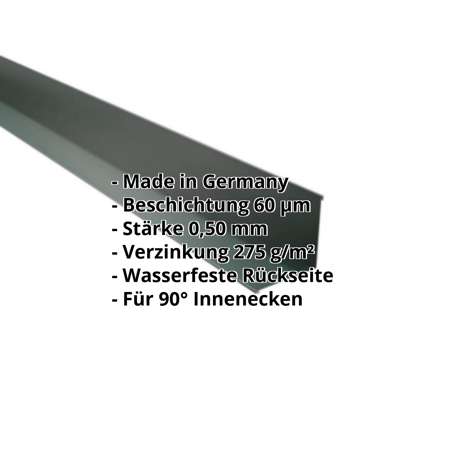 Innenecke | 115 x 115 x 2000 mm | Stahl 0,50 mm | 60 µm TTHD | 6005 - Moosgrün #2