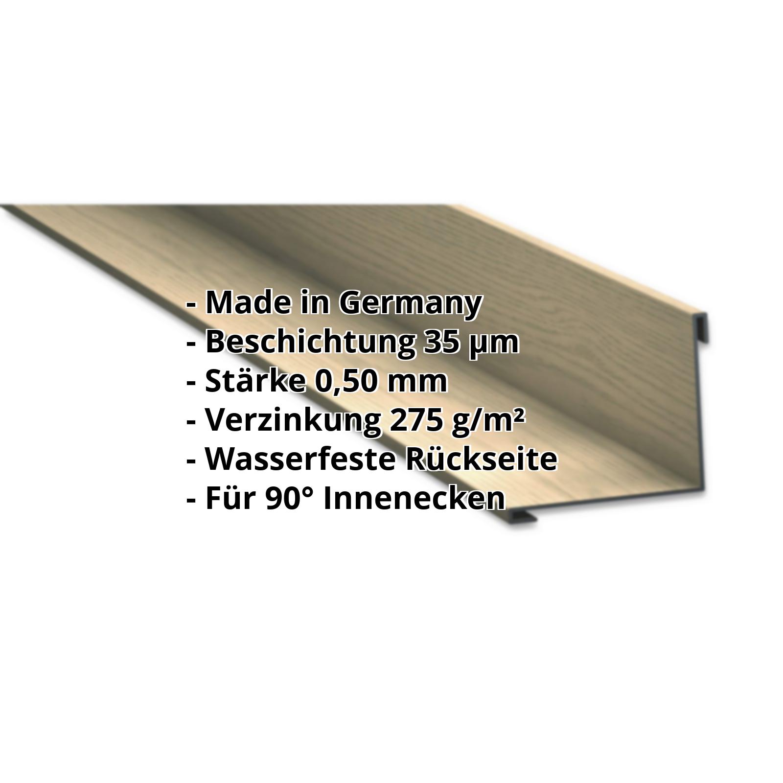 Innenecke | 35 µm Strukturpolyester | 115 x 115 x 2000 mm | Stahl 0,50 mm | Holzoptik - Ahorn #2