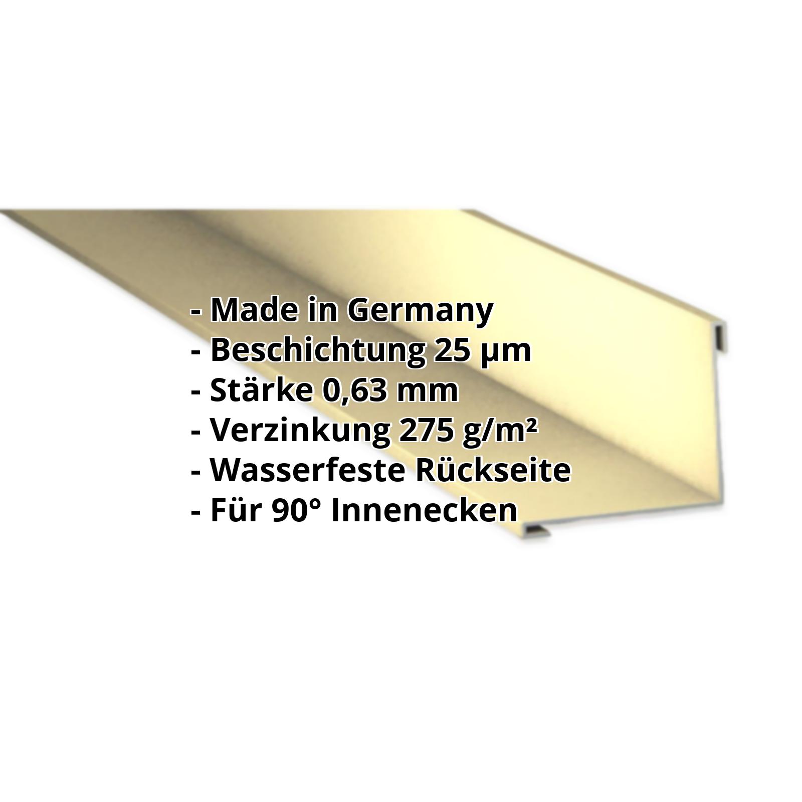 Innenecke | 25 µm Polyester | 115 x 115 x 2000 mm | Stahl 0,63 mm | 1015 - Hellelfenbein #2