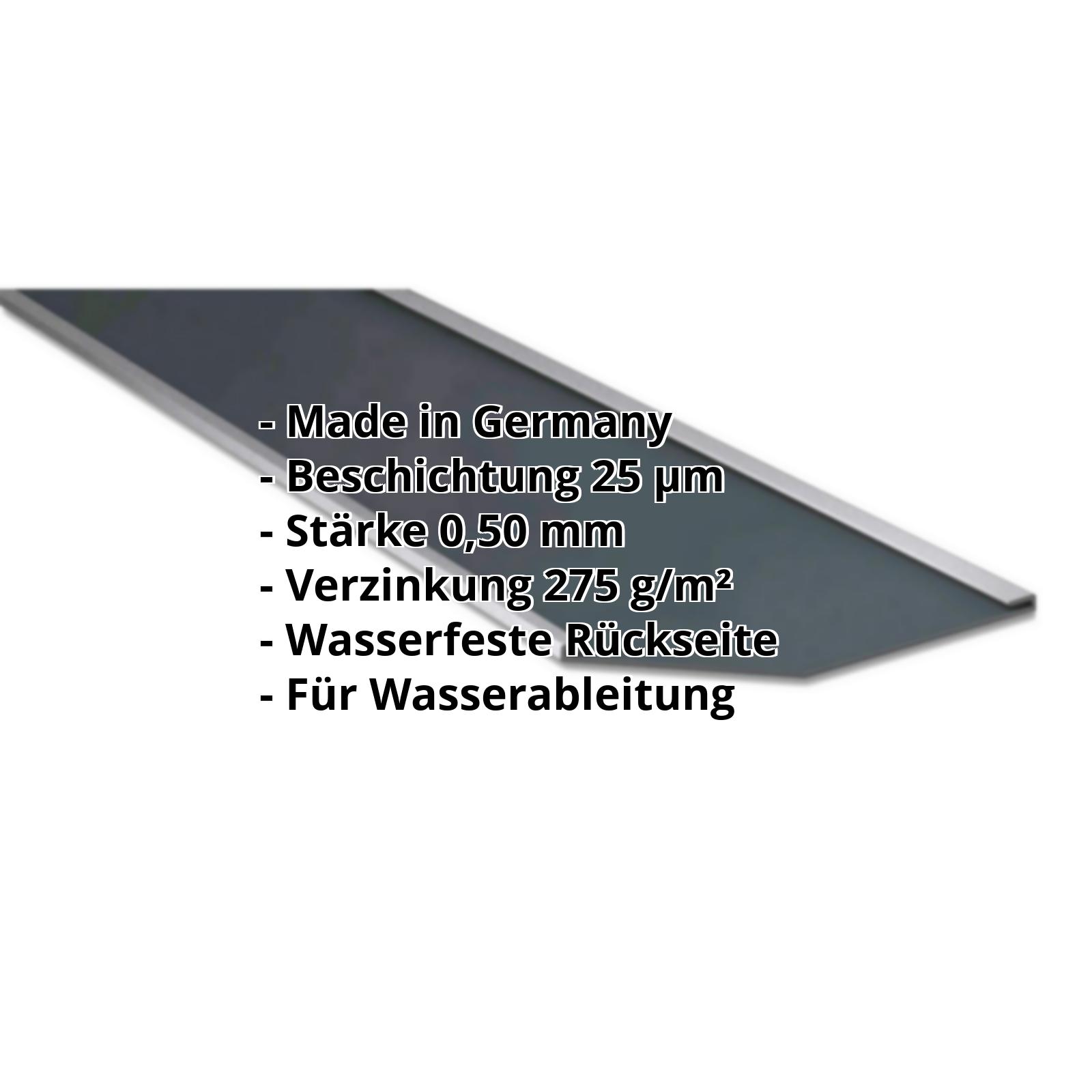 Kehlblech | 25 µm Polyester | 490 x 490 mm | Stahl 0,50 mm | 7016 - Anthrazitgrau #2