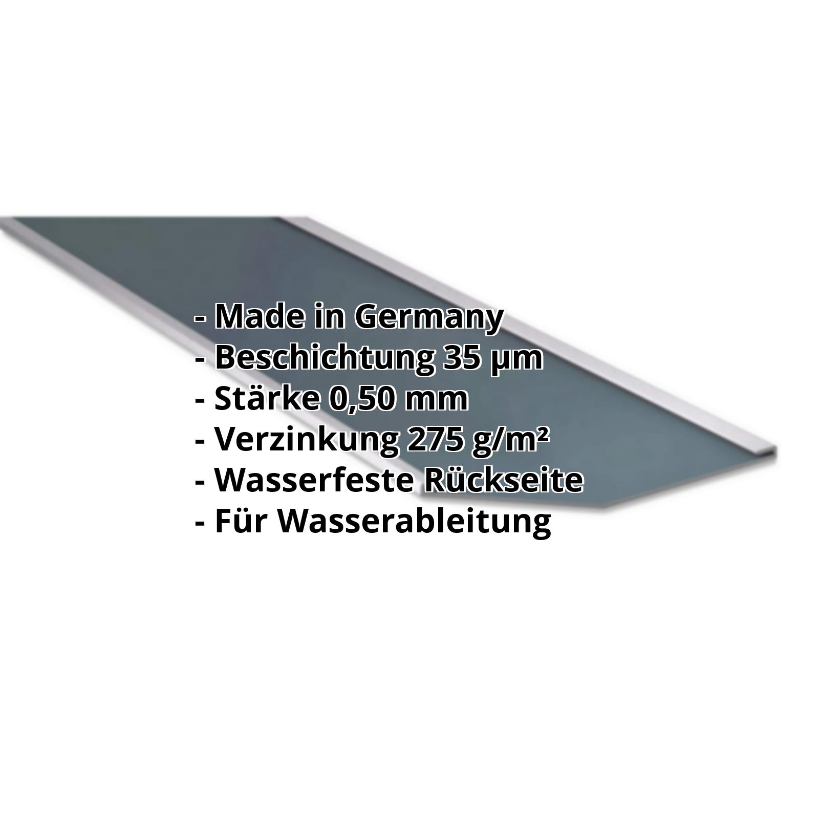 Kehlblech | 35 µm Mattpolyester | 490 x 490 x 2000 mm | Stahl 0,50 mm | 23 - Dunkelgrau #2