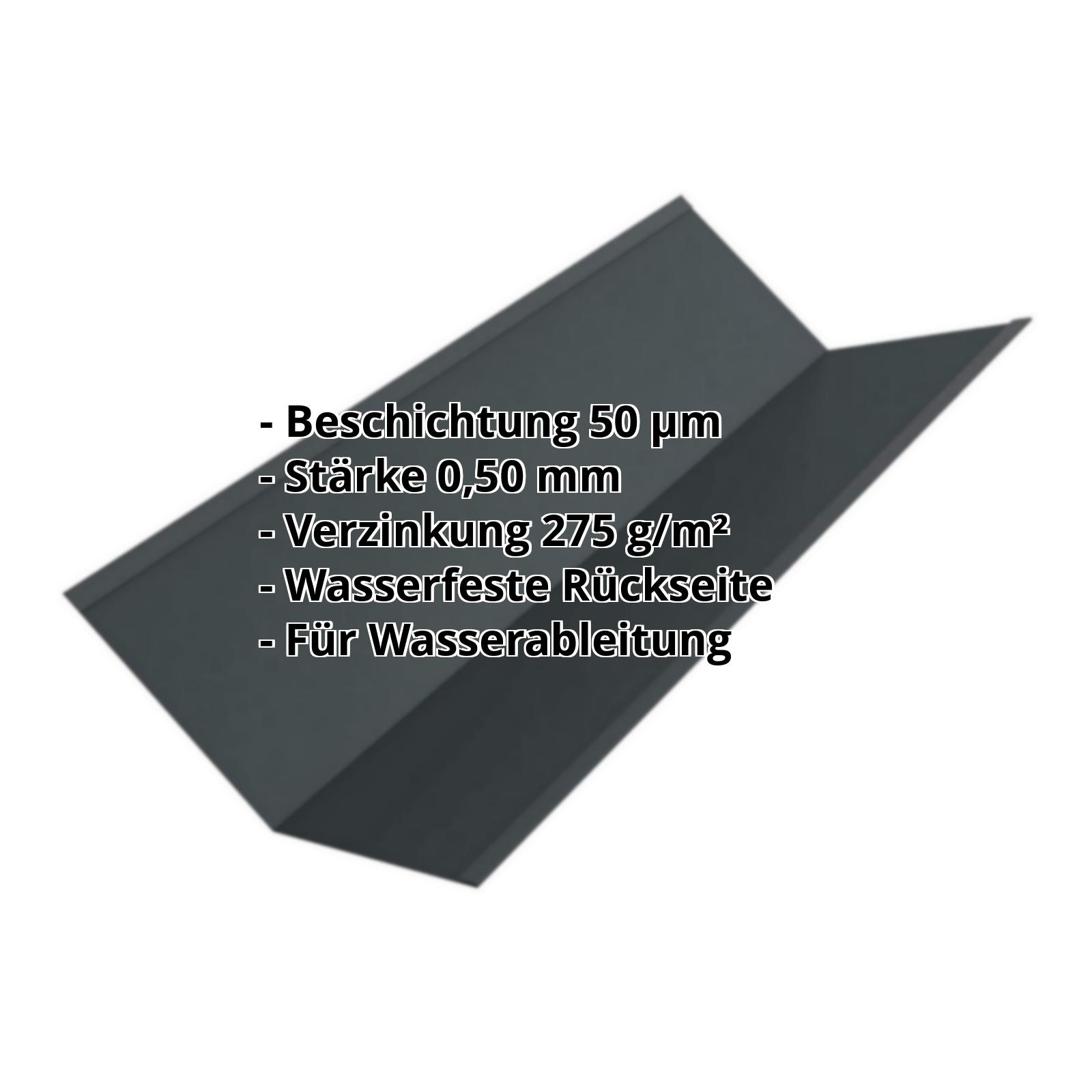 Kehlblech | 50 µm PURMAT® | 195 x 195 x 2000 mm | Stahl 0,50 mm | 7016 - Anthrazitgrau #2
