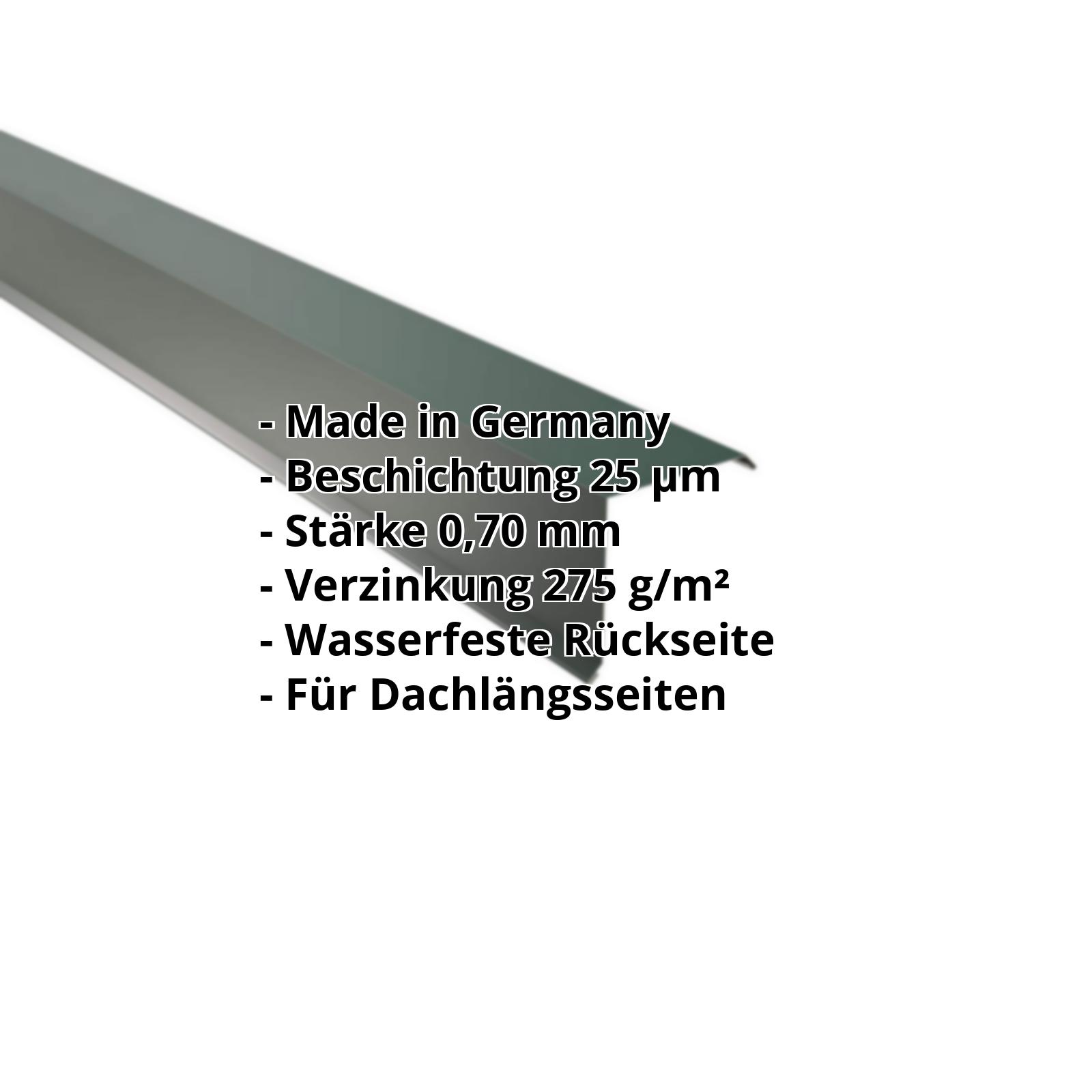 Ortgangwinkel | 115 x 115 mm | Aluminium 0,70 mm | 25 µm Polyester | 6005 - Moosgrün #2