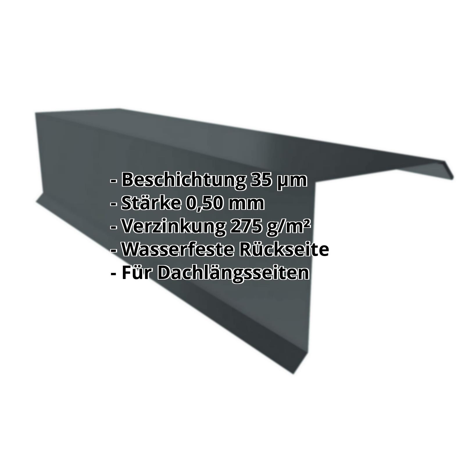 Ortgangwinkel | 35 µm Mattpolyester | 110 x 100 x 2000 mm | Stahl 0,50 mm | 7016 - Anthrazitgrau #2