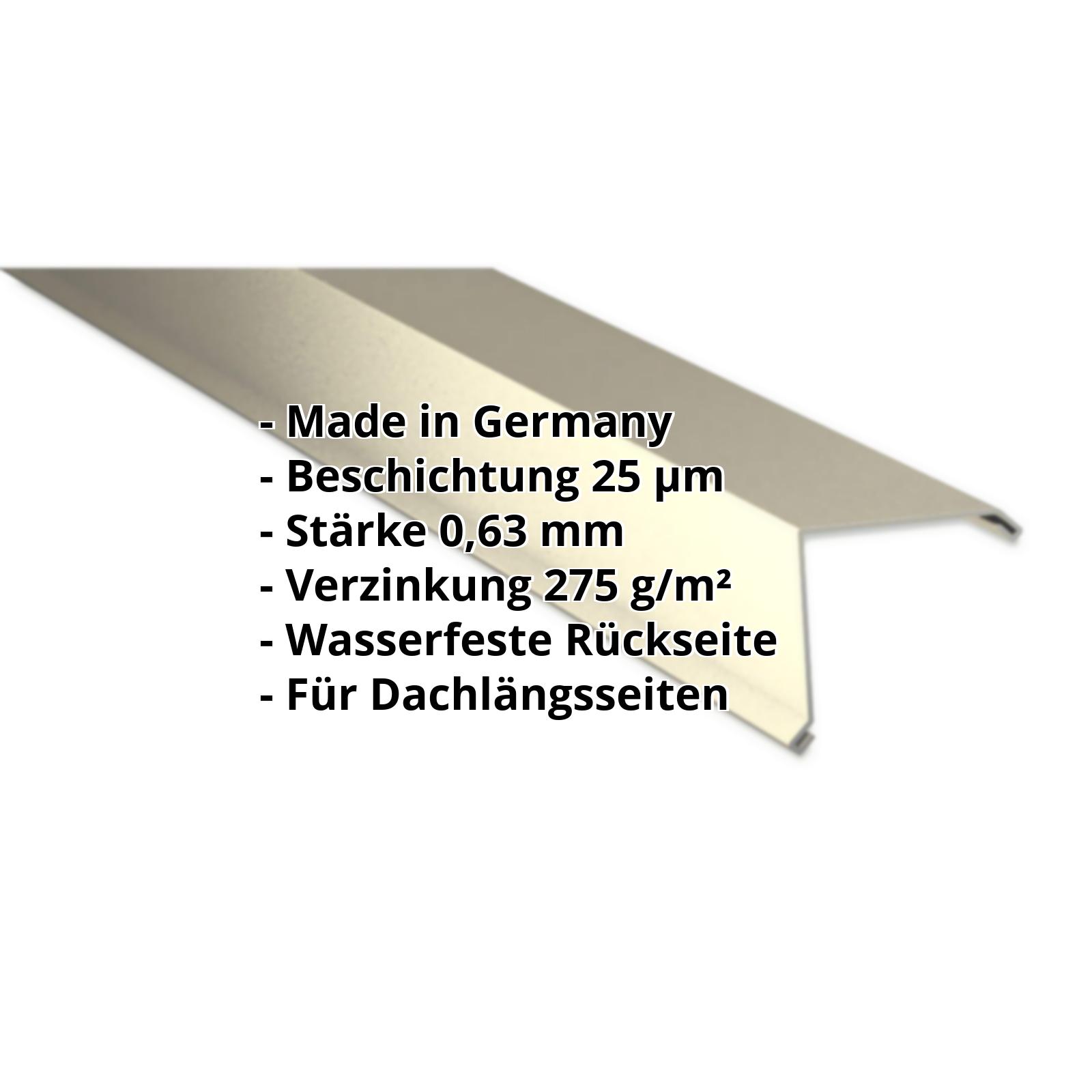 Ortgangwinkel | 25 µm Polyester | 115 x 115 mm | Stahl 0,63 mm | 1015 - Hellelfenbein #2
