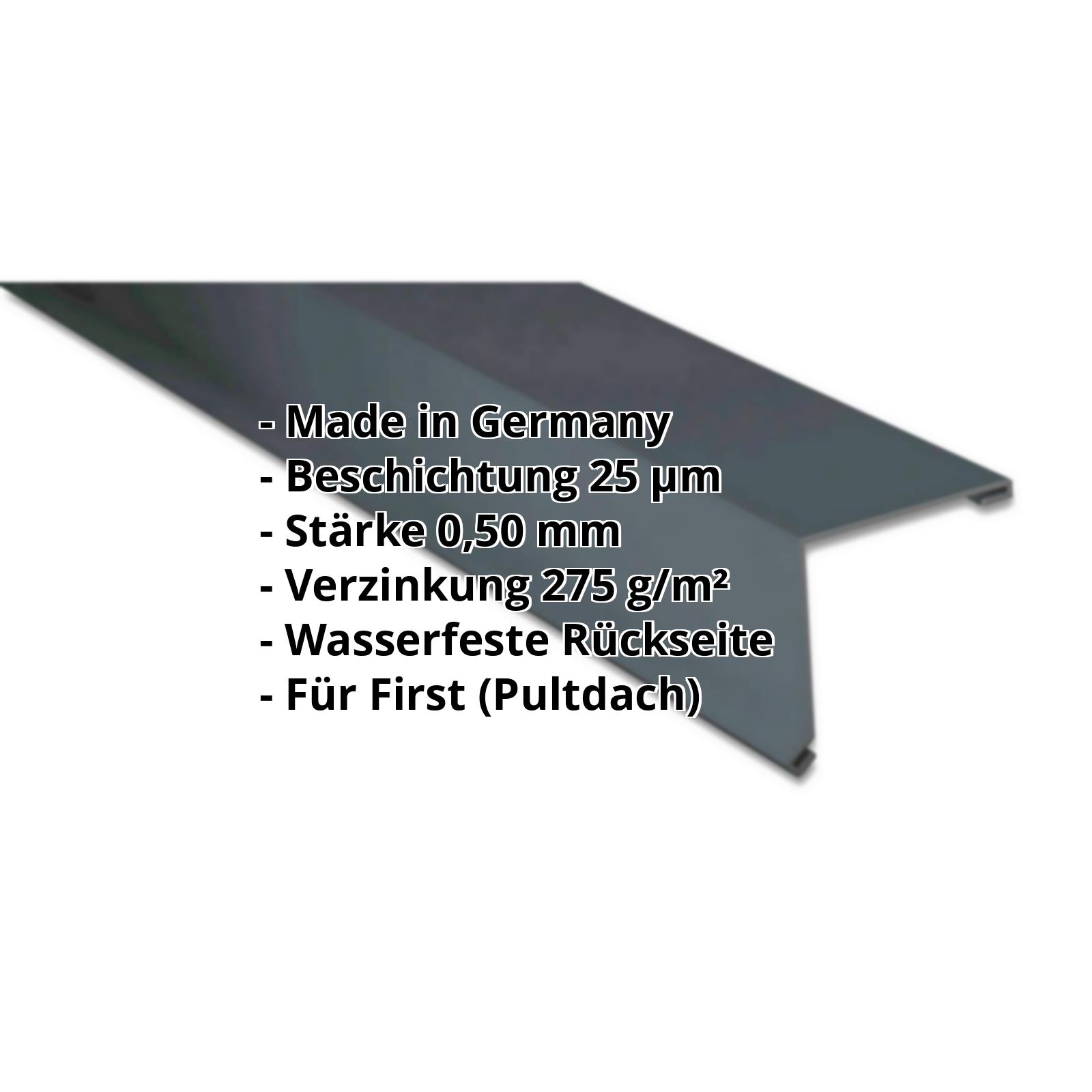 Pultabschluss | 25 µm Polyester | 115 x 115 mm | 80° | Stahl 0,50 mm | 7016 - Anthrazitgrau #2