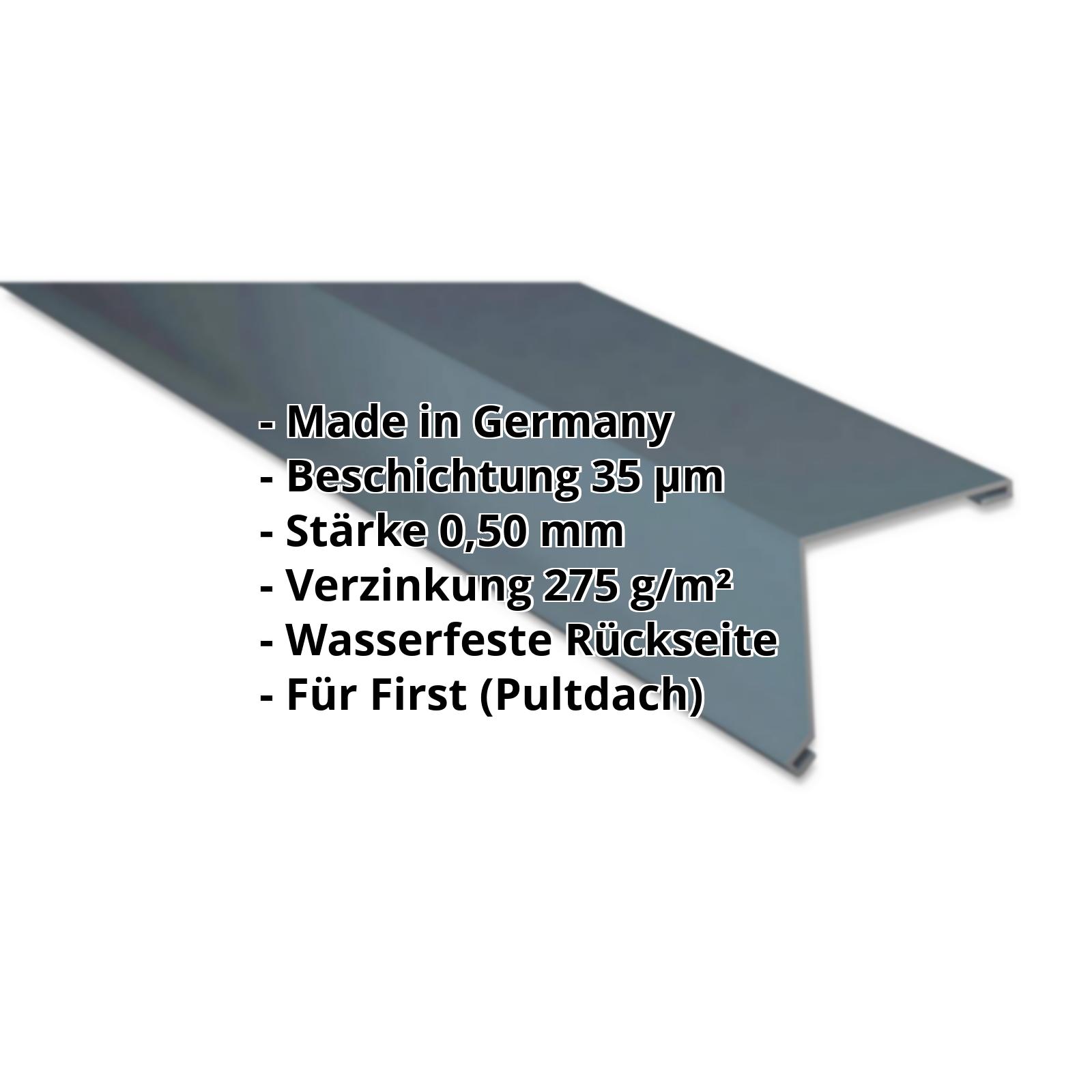 Pultabschluss | 35 µm Mattpolyester | 115 x 115 mm | 80° | Stahl 0,50 mm | 23 - Dunkelgrau #2