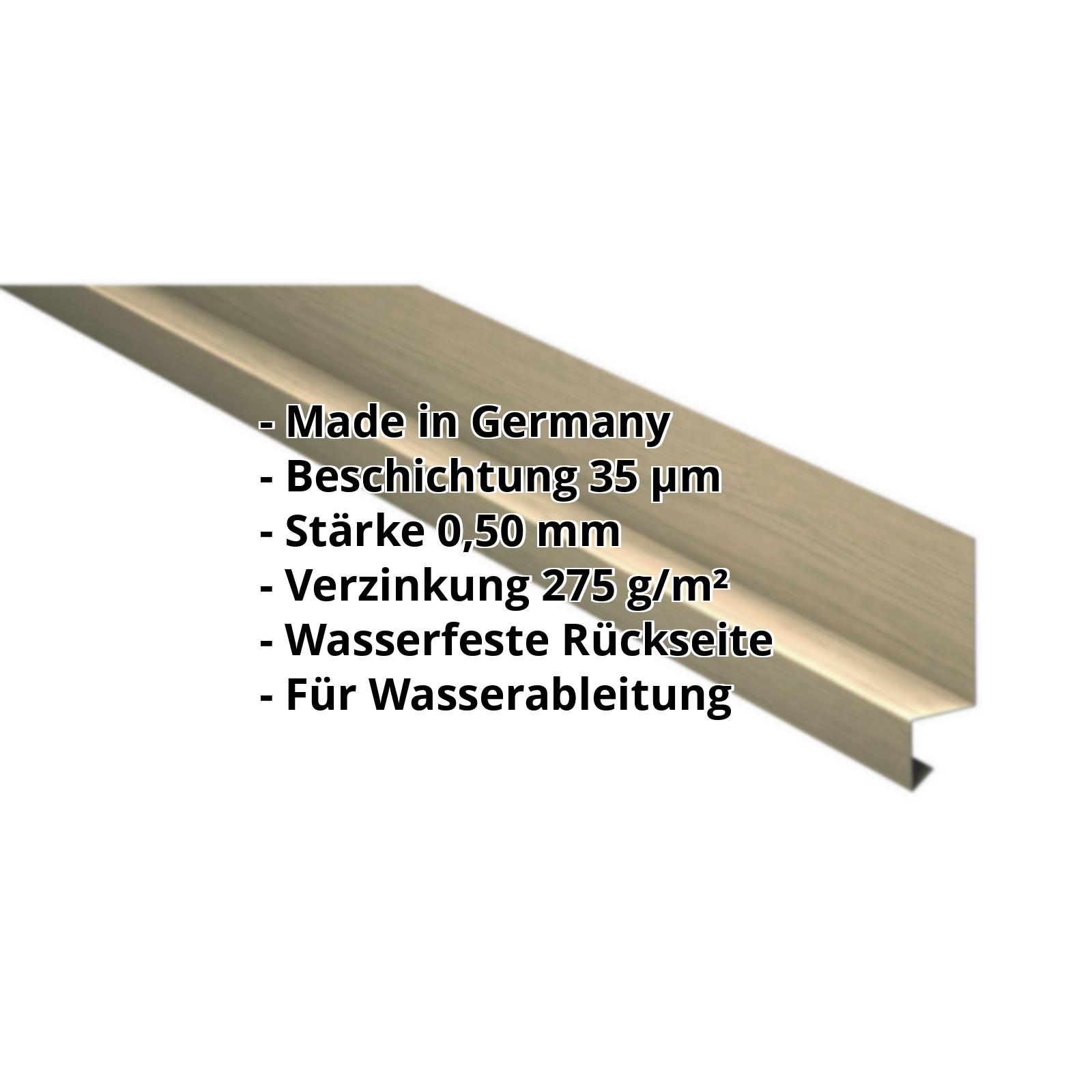 Sockelleiste | 35 µm Strukturpolyester | 50 x 25 x 20 mm | 100° | Stahl 0,50 mm | Holzoptik - Ahorn #2
