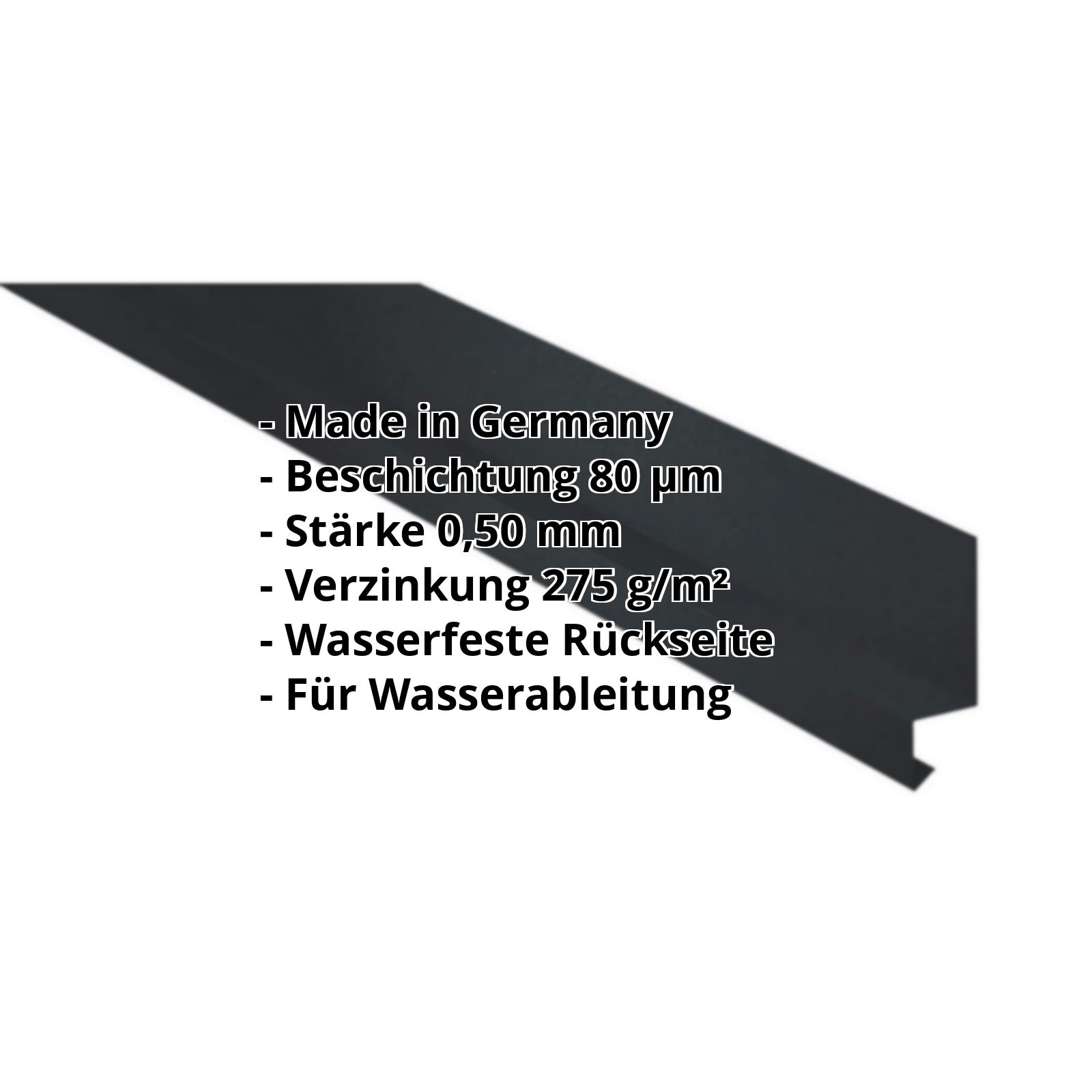 Sockelleiste | 80 µm Shimoco | 50 x 25 x 20 mm | 100° | Stahl 0,50 mm | 7016 - Anthrazitgrau #2