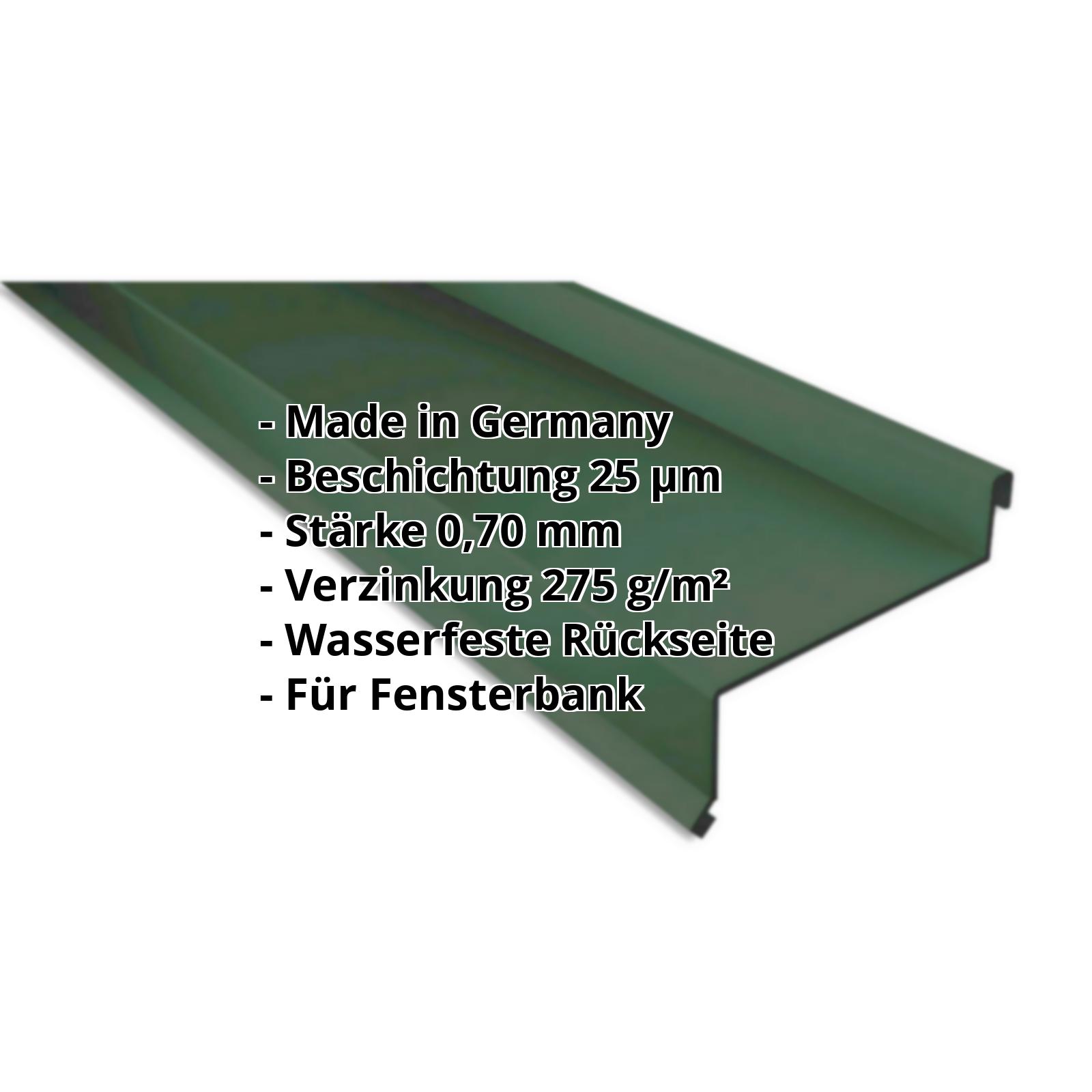 Sohlbank | 50 x 115 x 40 x 2000 mm | Aluminium 0,70 mm | 25 µm Polyester | 6005 - Moosgrün #2