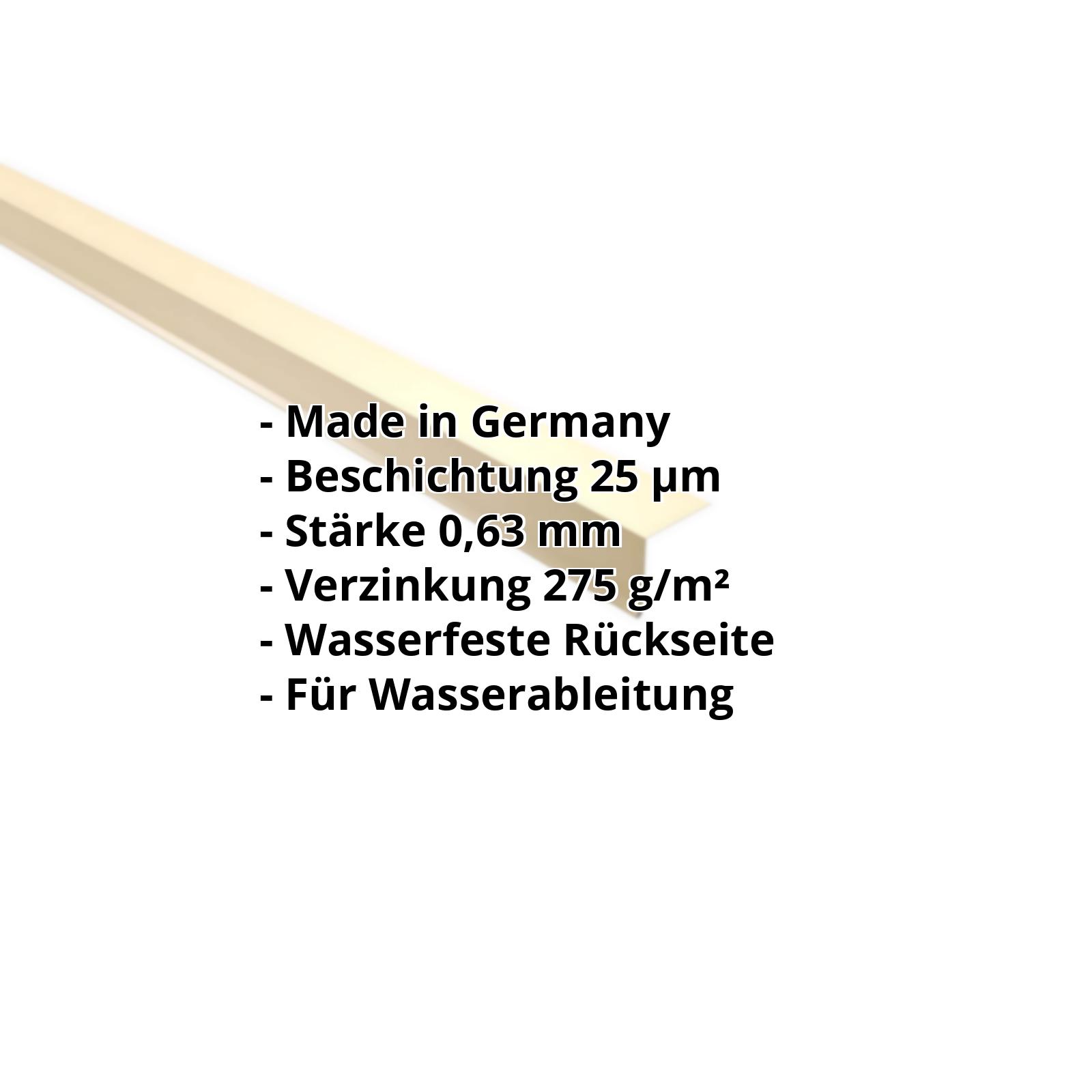 Traufenblech | 50 x 50 mm | 100° | Stahl 0,63 mm | 25 µm Polyester | 1015 - Hellelfenbein #2