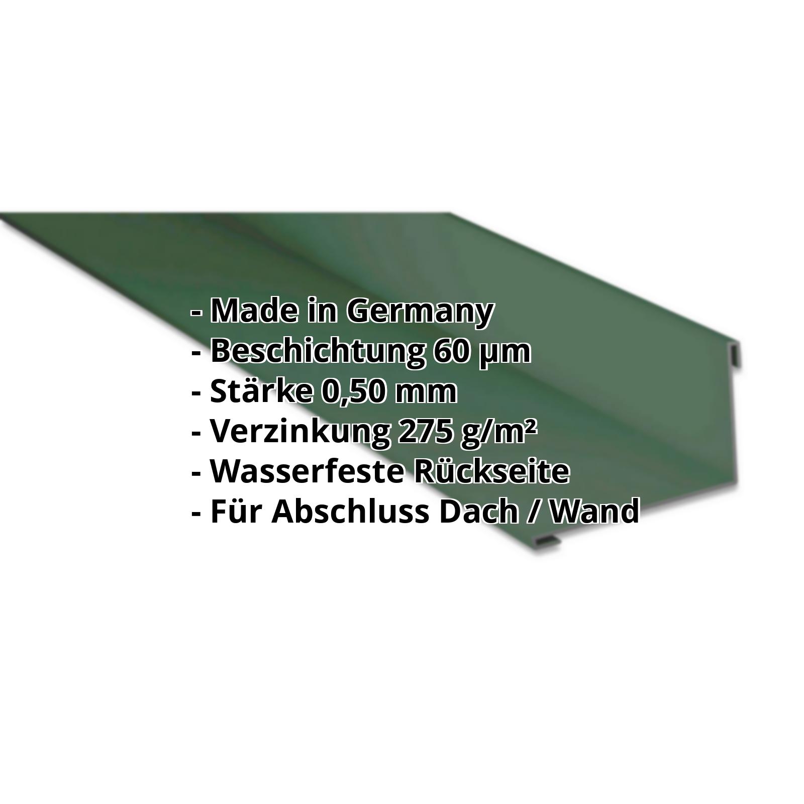 Wandanschluss | 60 µm TTHD | 160 x 115 mm | 95° | Stahl 0,50 mm | 6005 - Moosgrün #2