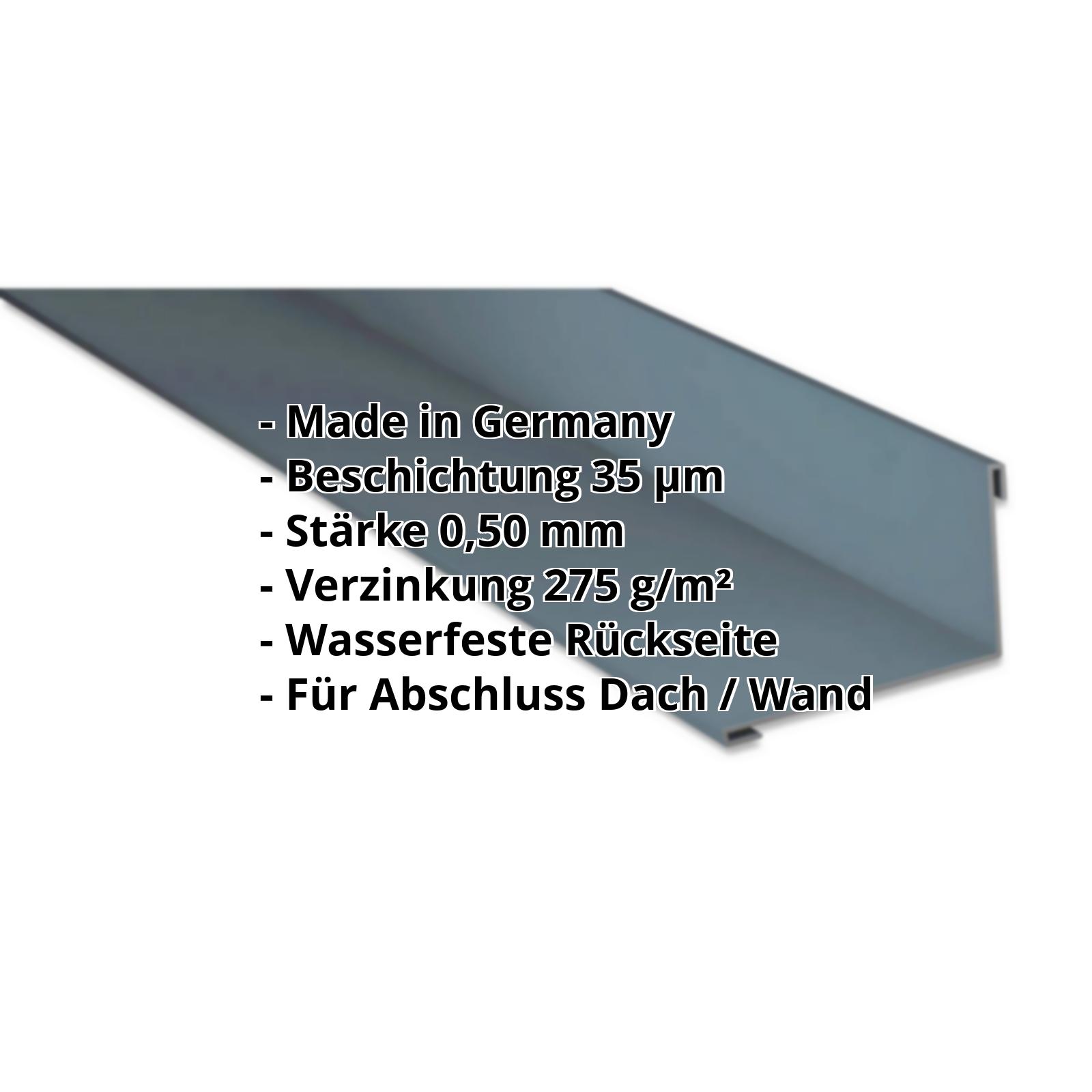 Wandanschluss | 35 µm Mattpolyester | 160 x 115 mm | 95° | Stahl 0,50 mm | 23 - Dunkelgrau #2