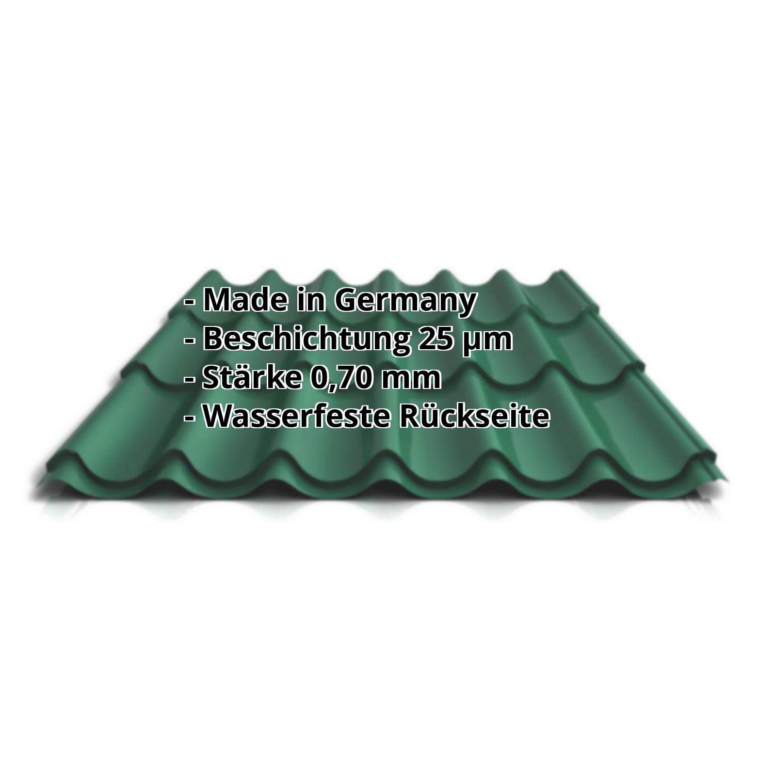 Pfannenblech PA47/1060RT | 25 µm Polyester | Dach | Aluminium 0,70 mm | 6005 - Moosgrün #2