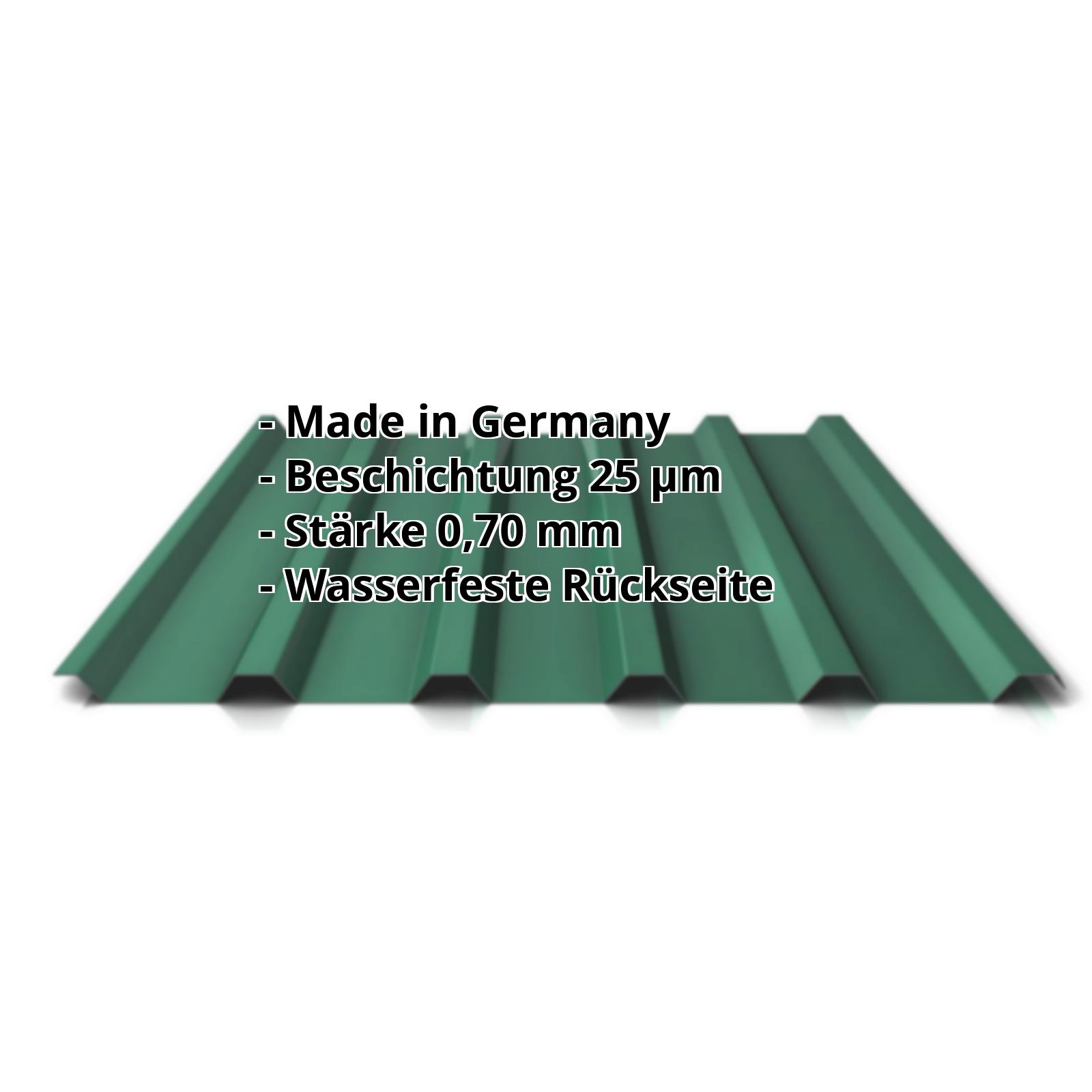 Trapezblech 35/207 | Dach | Aluminium 0,70 mm | 25 µm Polyester | 6005 - Moosgrün #2