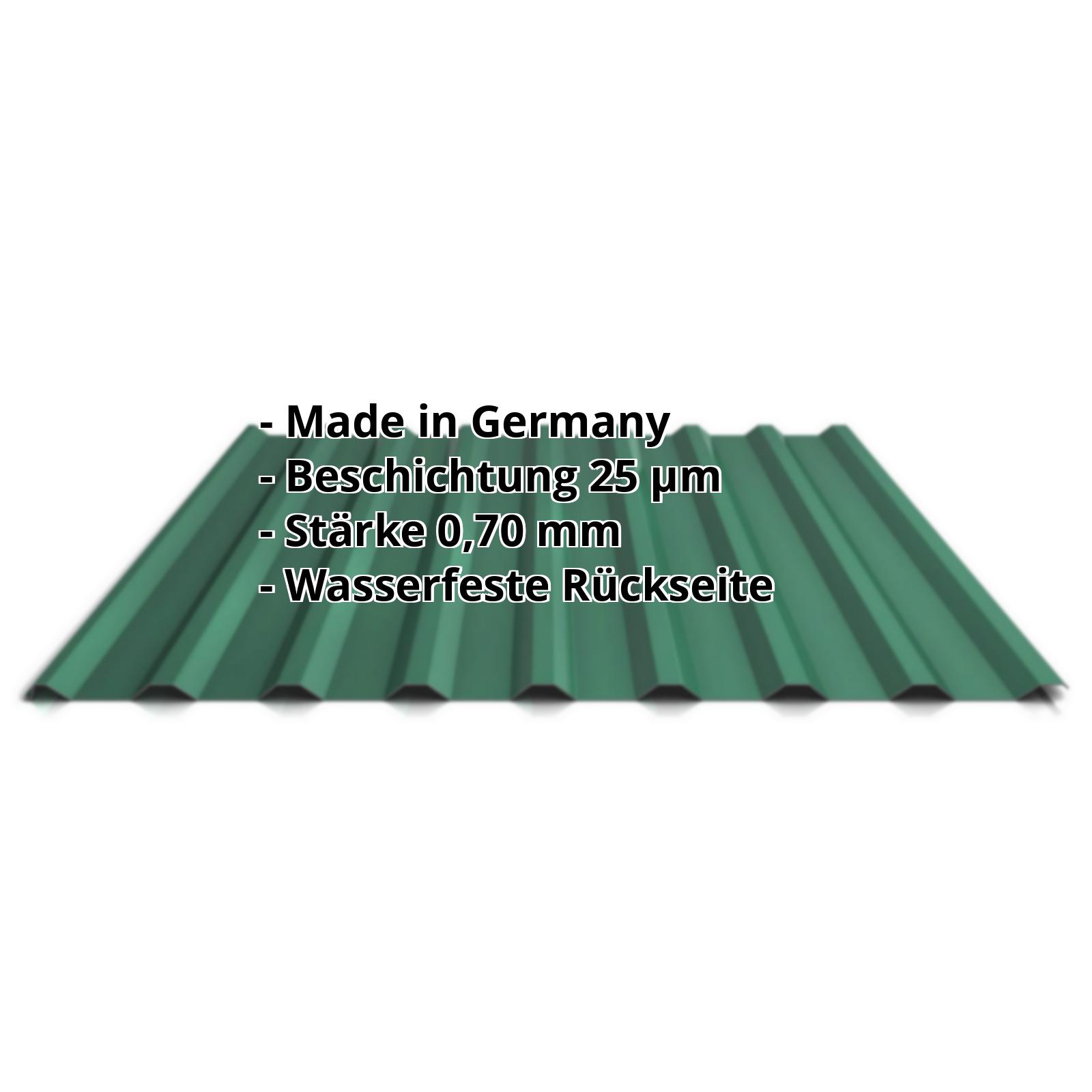 Trapezblech PA20/1100TR | 25 µm Polyester | Dach | Aluminium 0,70 mm | 6005 - Moosgrün #2