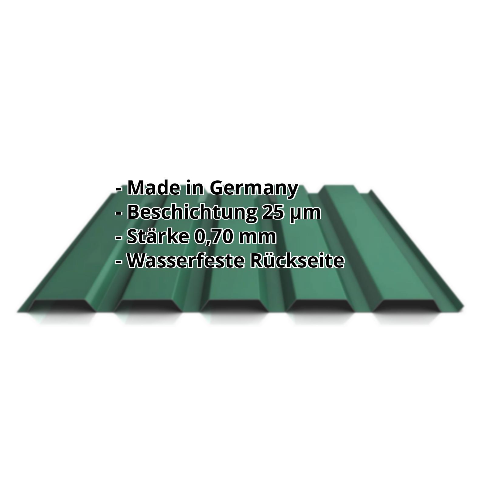 Trapezblech PA35/1035TW | 25 µm Polyester | Wand | Aluminium 0,70 mm | 6005 - Moosgrün #2