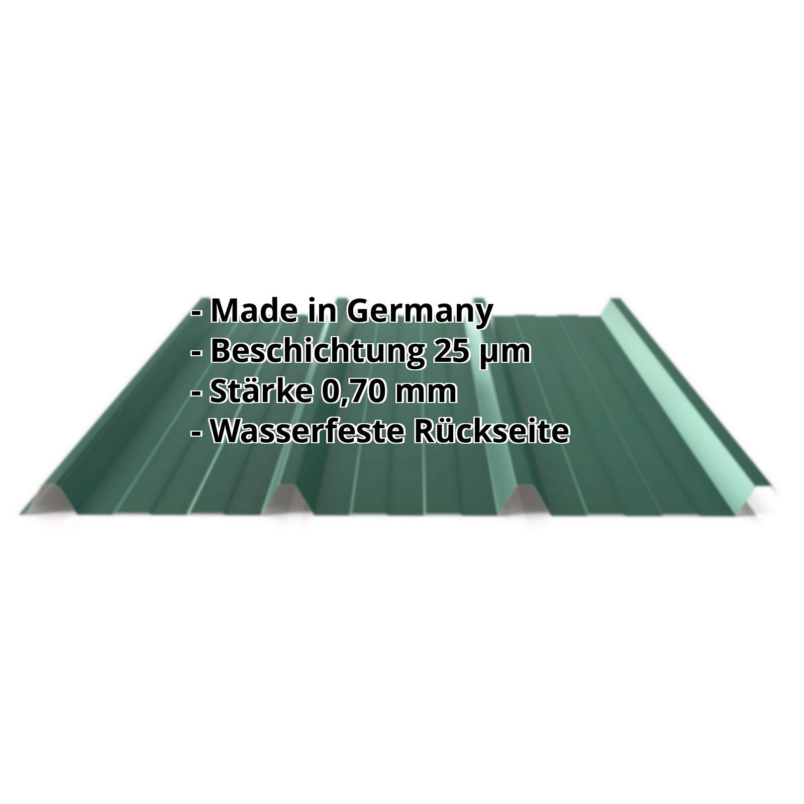 Trapezblech PA45/1000TR | 25 µm Polyester | Dach | Aluminium 0,70 mm | 6005 - Moosgrün #2