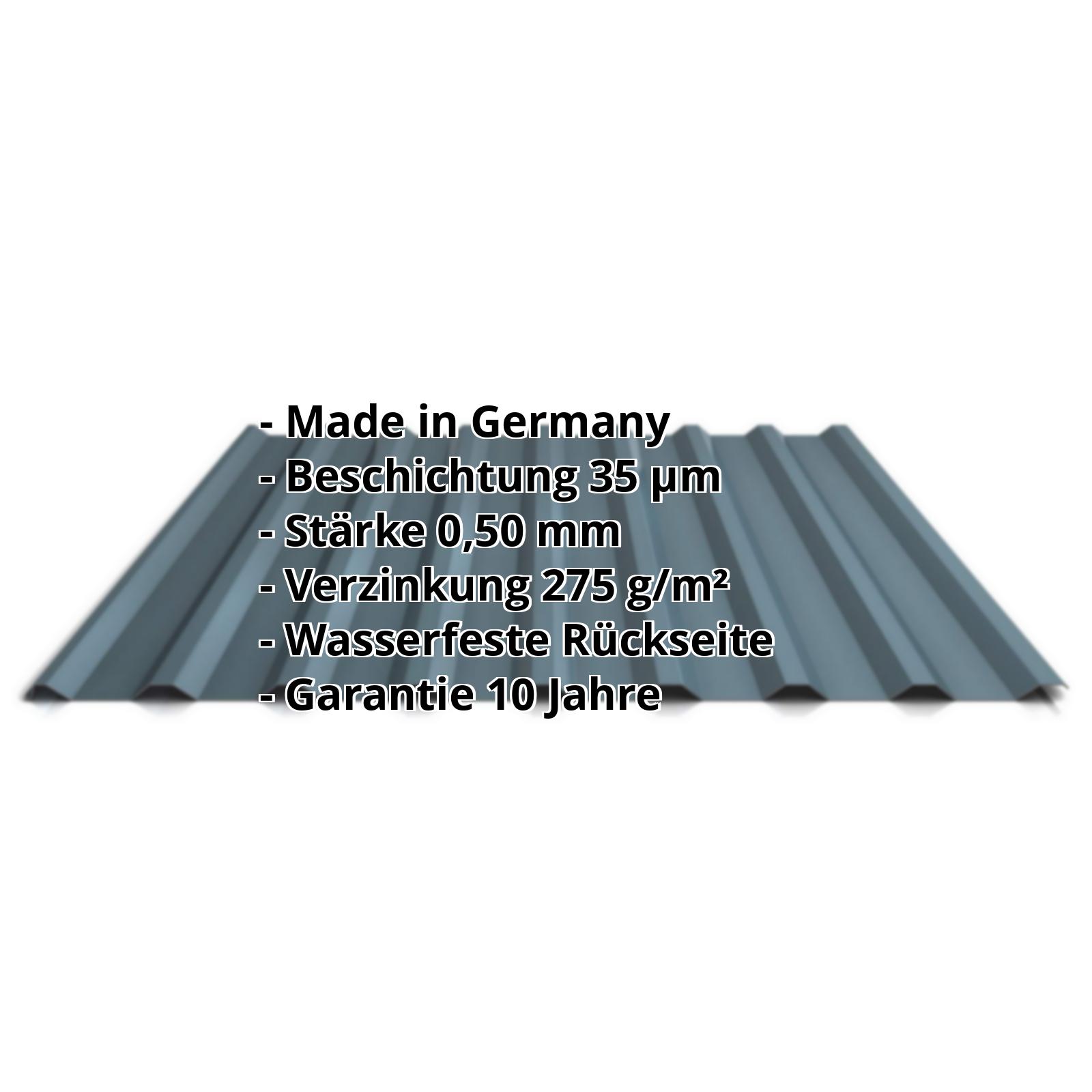 Trapezblech PS20/1100TR | 35 µm Mattpolyester | Dach | Stahl 0,50 mm | 23 - Dunkelgrau #2