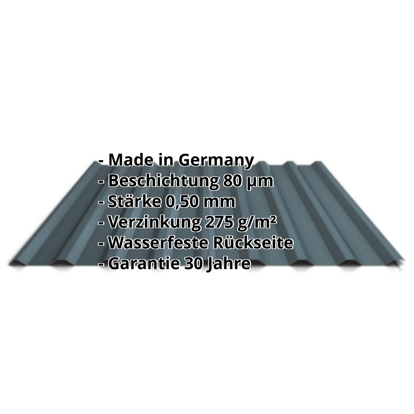 Trapezblech PS20/1100TR | 80 µm Shimoco | Dach | Stahl 0,50 mm | 7016 - Anthrazitgrau #2