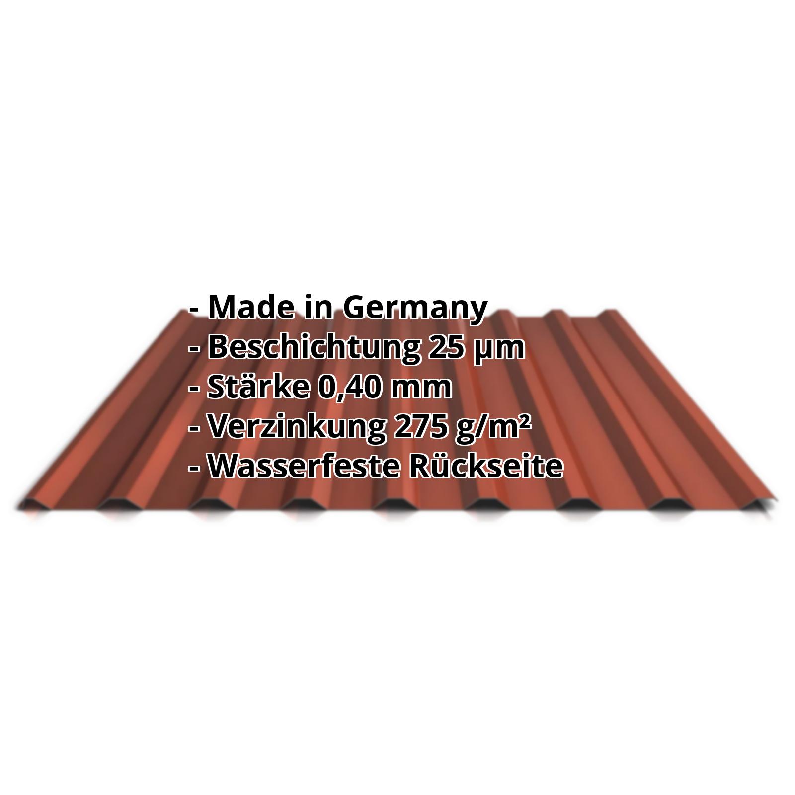 Trapezblech PS20/1100TR | Sonderposten | Dach | Stahl 0,40 mm | 8012 - Rotbraun #2