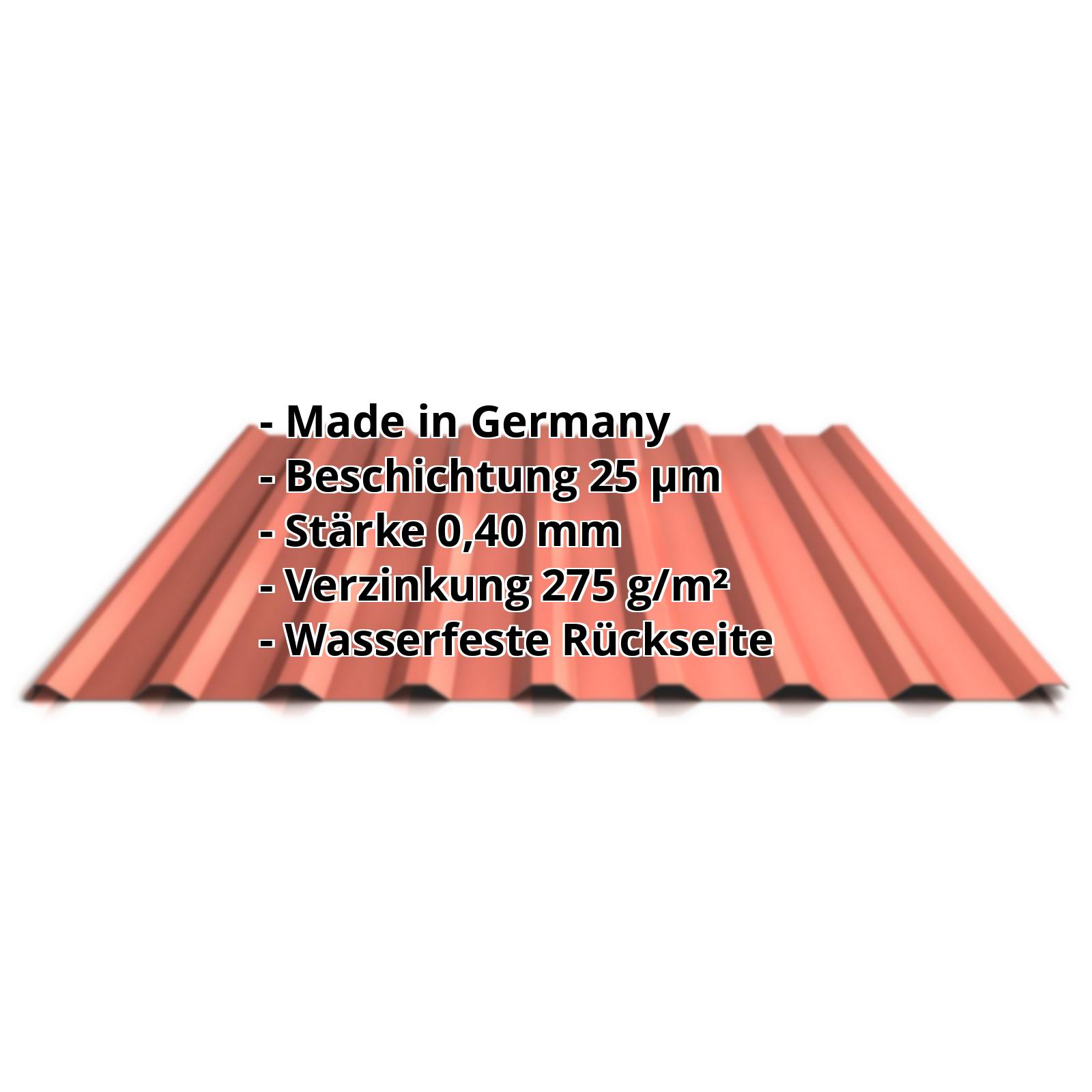Trapezblech PS20/1100TR | Sonderposten | Dach | Stahl 0,40 mm | 8004 - Kupferbraun #2