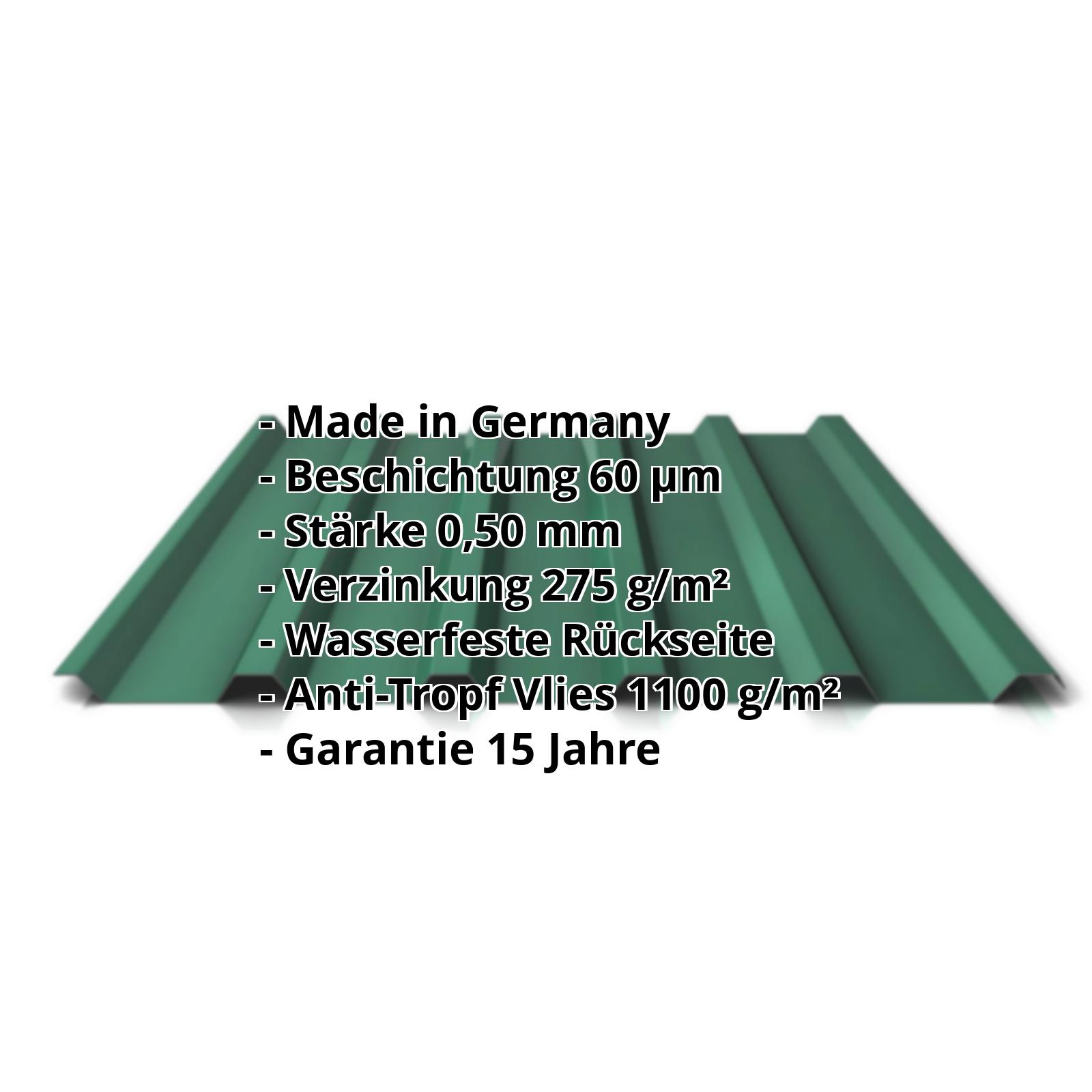 Trapezblech PS35/1035TRA | 60 µm TTHD | Dach | Stahl 0,50 mm | Anti-Tropf | 6005 - Moosgrün #2