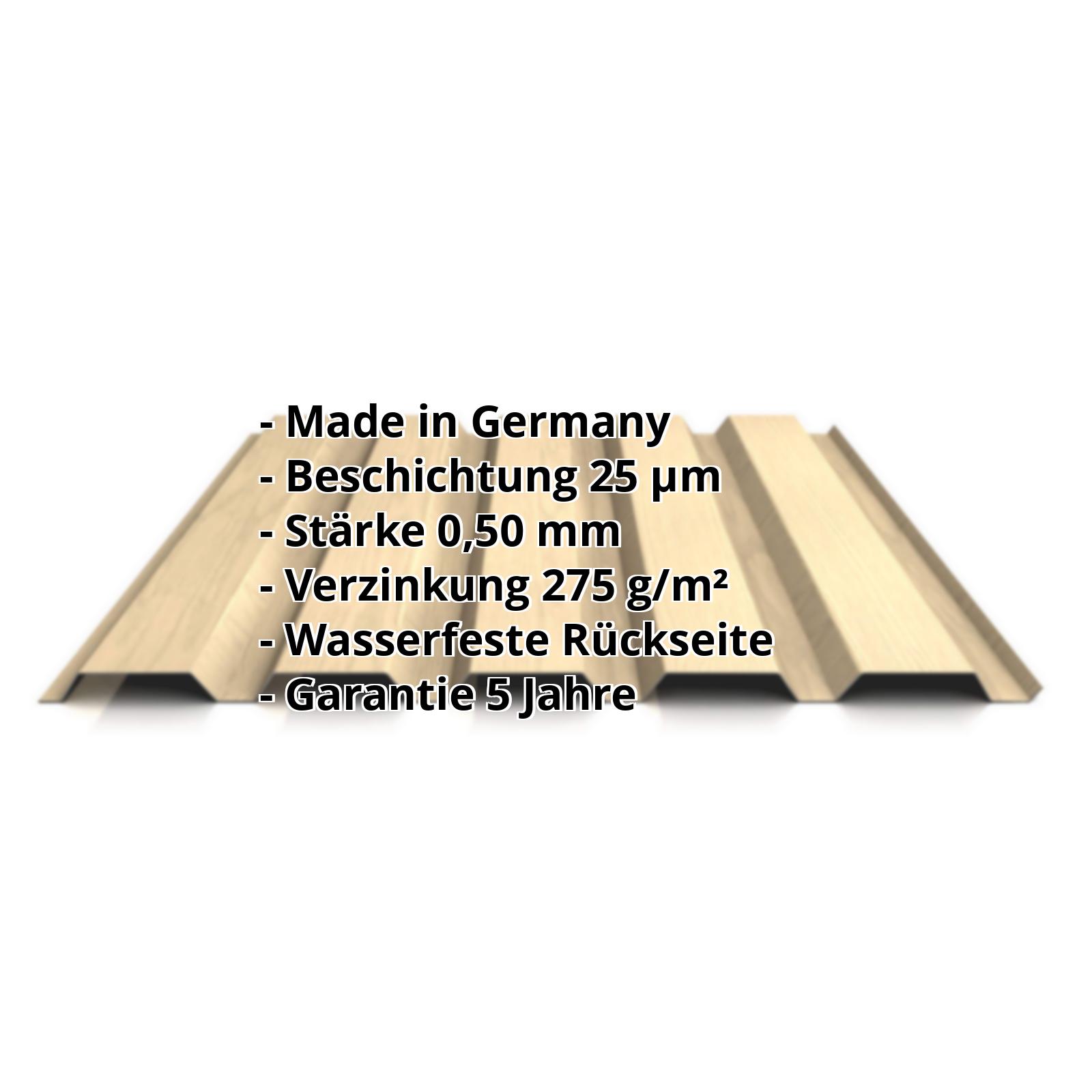 Trapezblech PS35/1035TW | 35 µm Strukturpolyester | Wand | Stahl 0,50 mm | Holzoptik - Ahorn #2