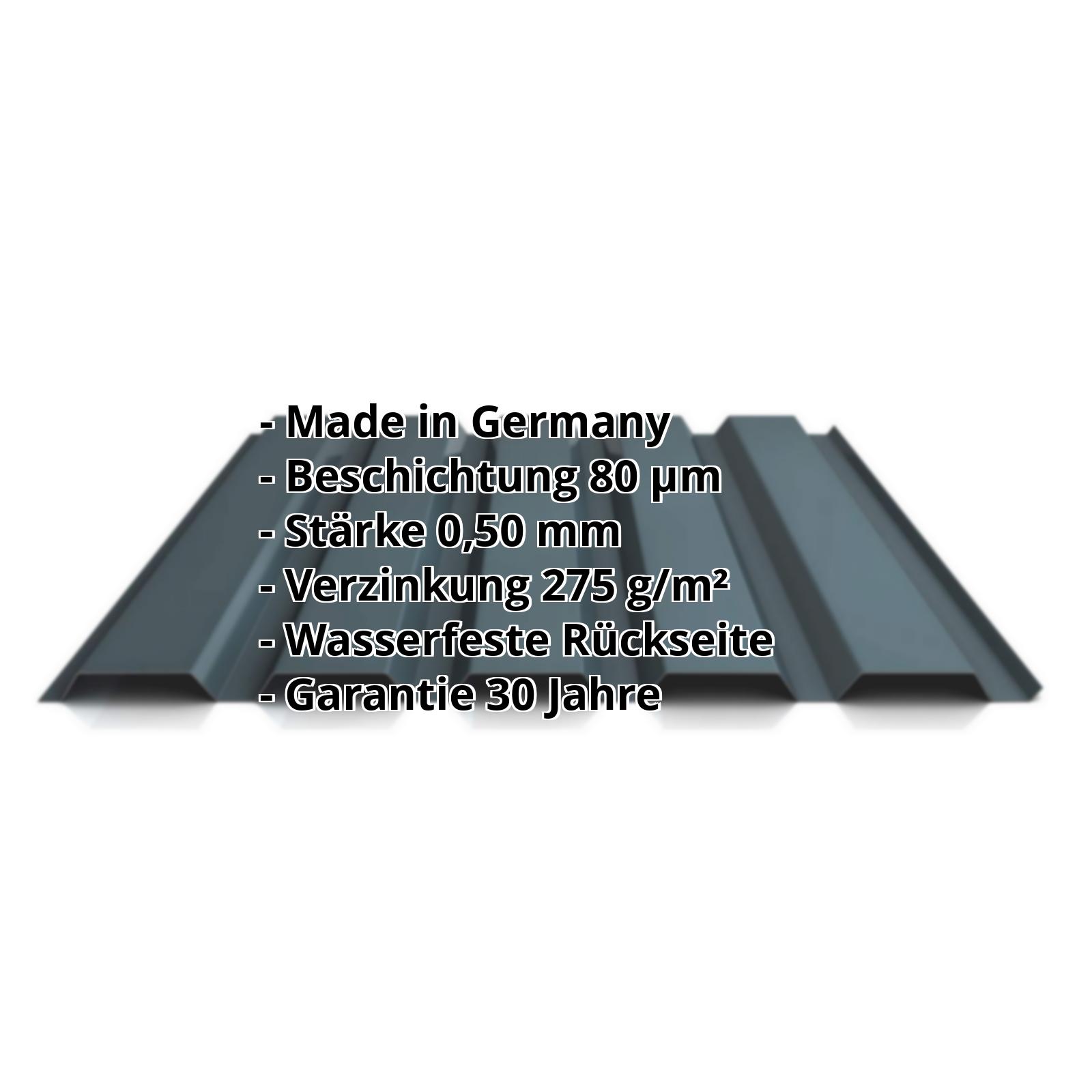 Trapezblech PS35/1035TW | 80 µm Shimoco | Wand | Stahl 0,50 mm | 7016 - Anthrazitgrau #2